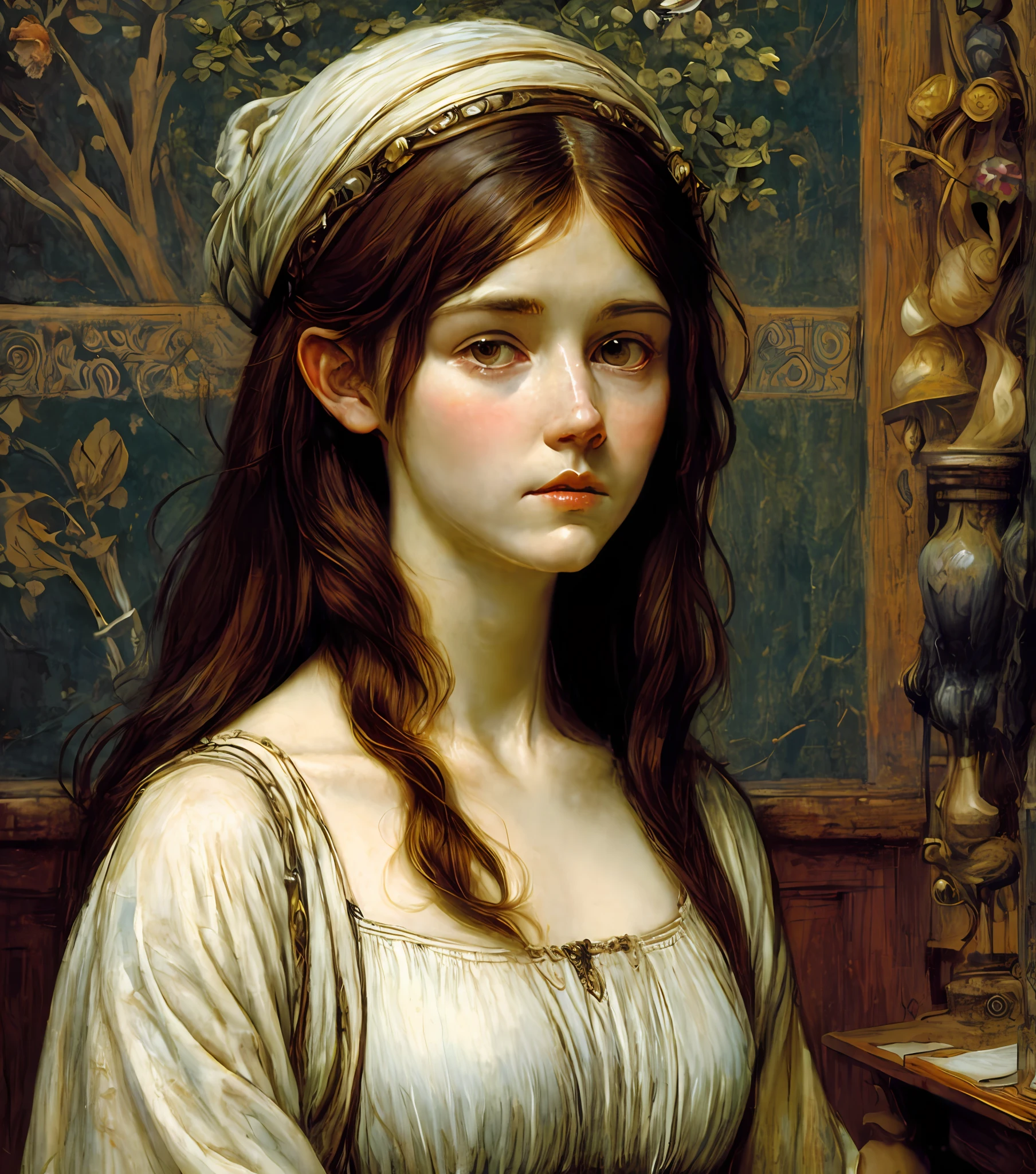Classical art portrait painting, (Academic Art), by John William Waterhouse