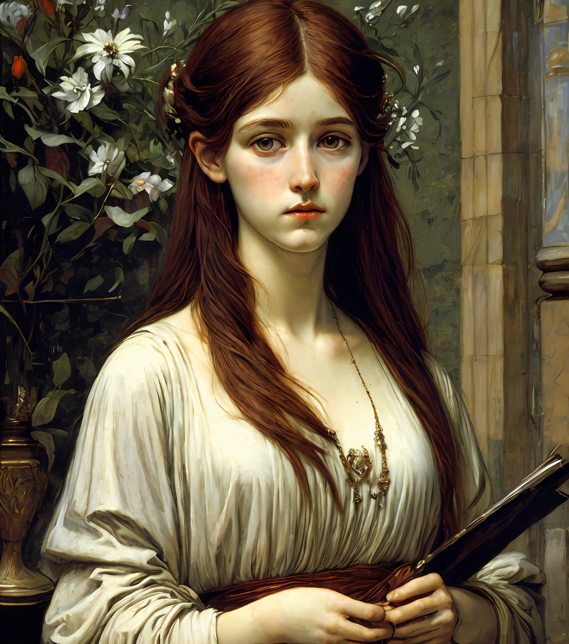 Classical art portrait painting, (Academic Art), by John William Waterhouse