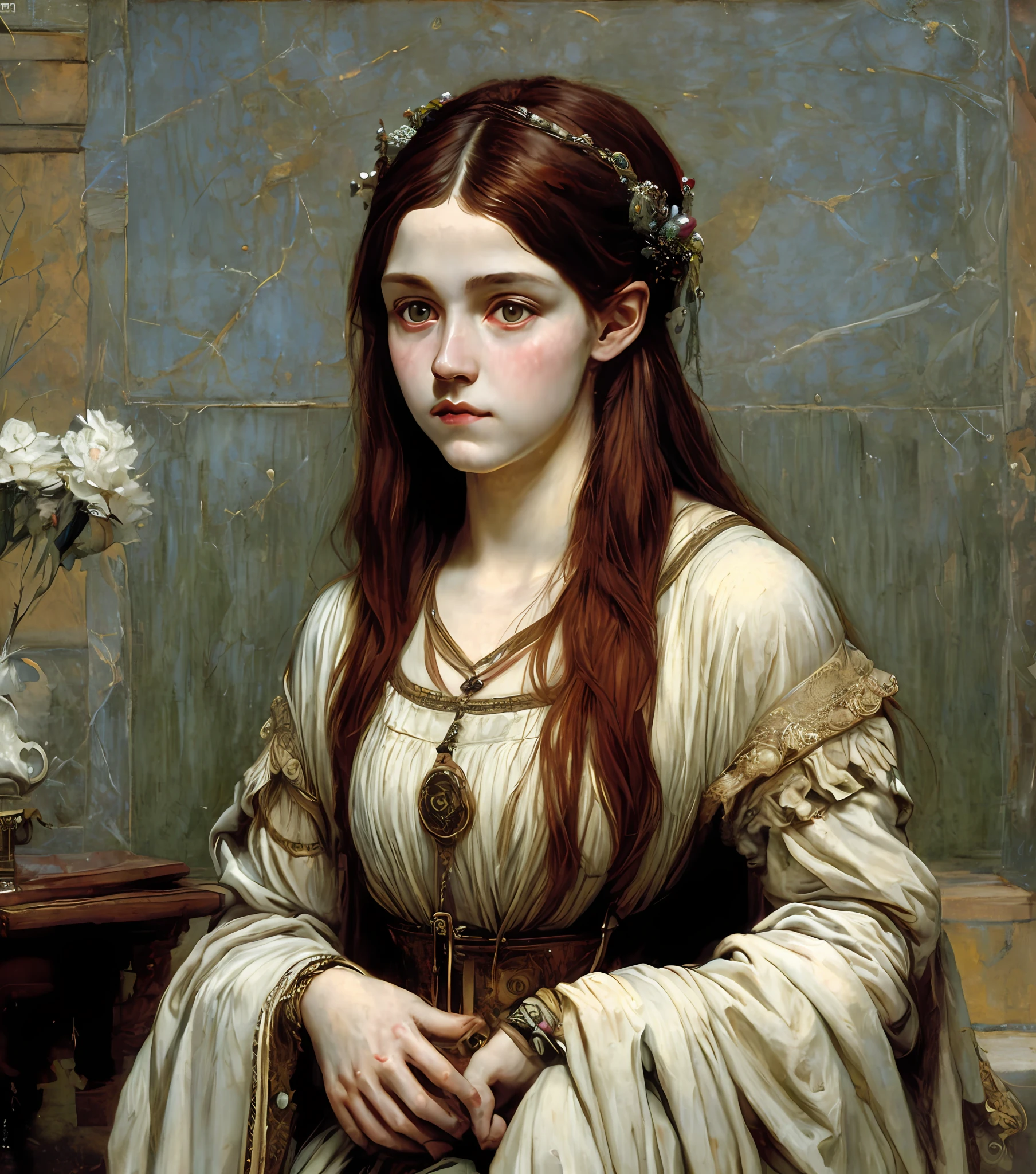 Classical art portrait painting, (Academic Art), by John William Waterhouse