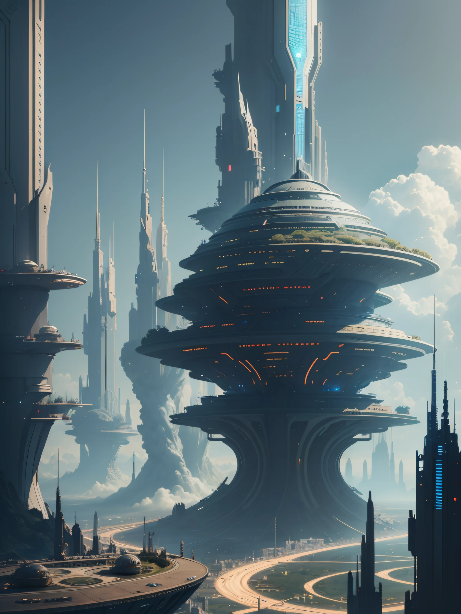 futuristic city, 24th century, universe, spaceship, space colony, futuristic society, fantasy, fantasy
