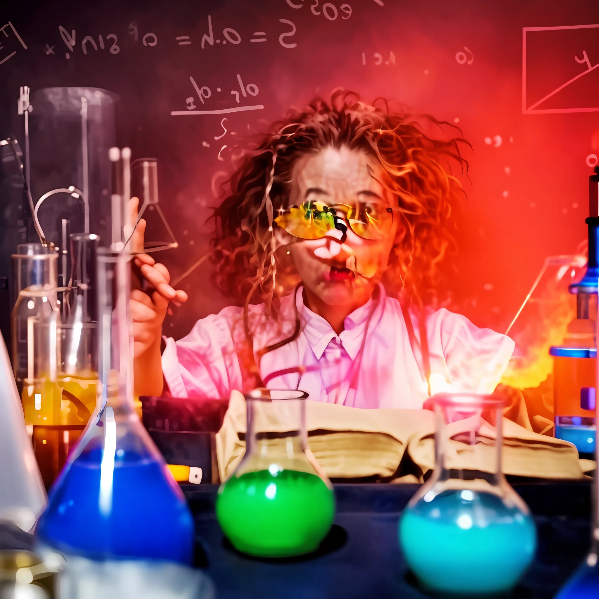 a close up of a person with a book and some science equipment, mad scientist working, experimenting in her science lab, mad scientist, working in her science lab, science lab, portrait of mad lady scientist, experiment in laboratory, magic laboratory setting, chemistry, experiment, awful experiments, science, chemisty, scientific photo, experiments, scientific research, photo portrait, magic experiment