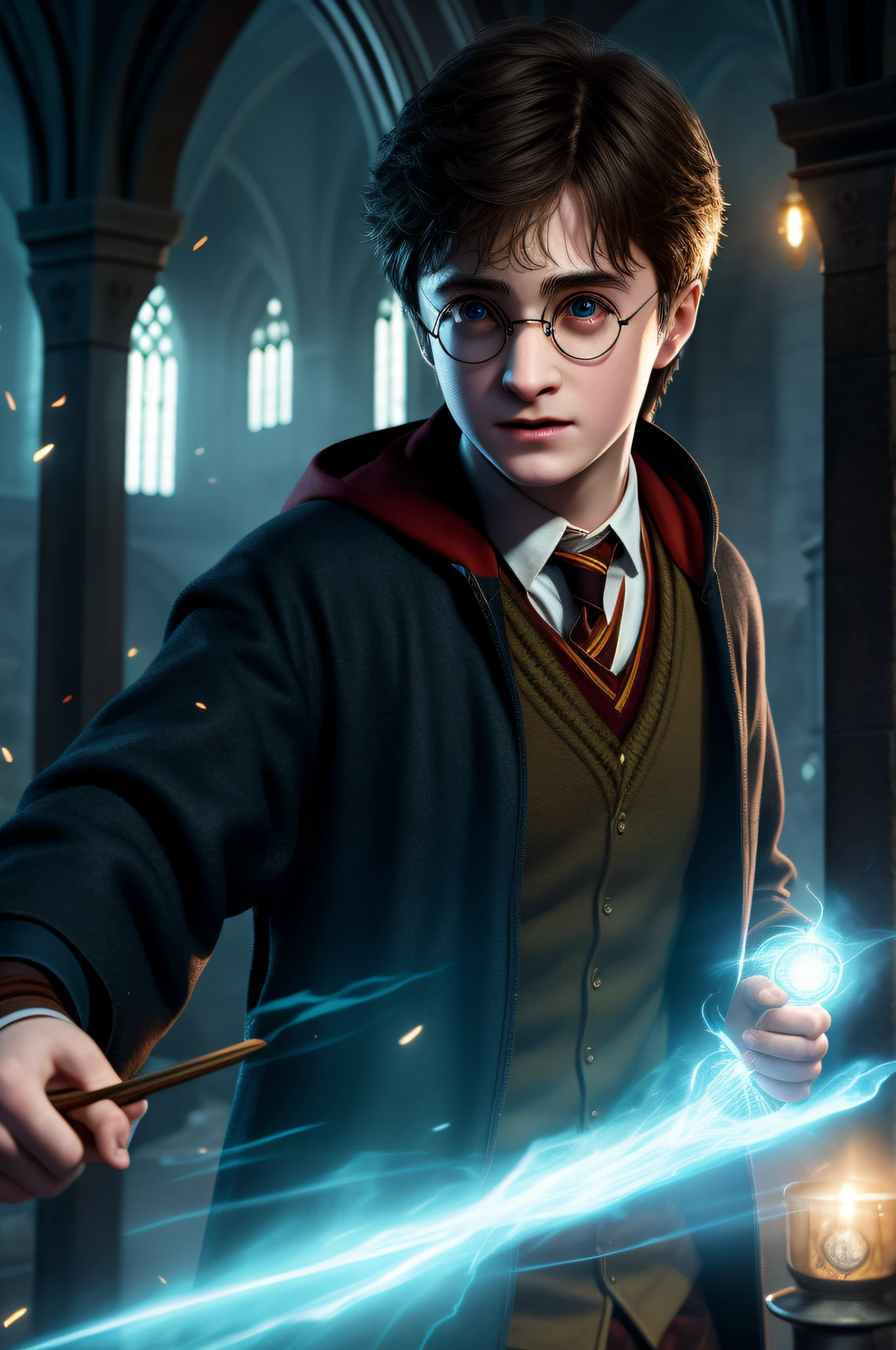 1boy, harry potter,charachter, beautiful, devian art, trending artstation, digital art, detailed, realistic, humanoide, character,cinematic sho ,cinematic lights, harry potter, high textures, high resolution, dreamlikeart, 8k, highly detailed