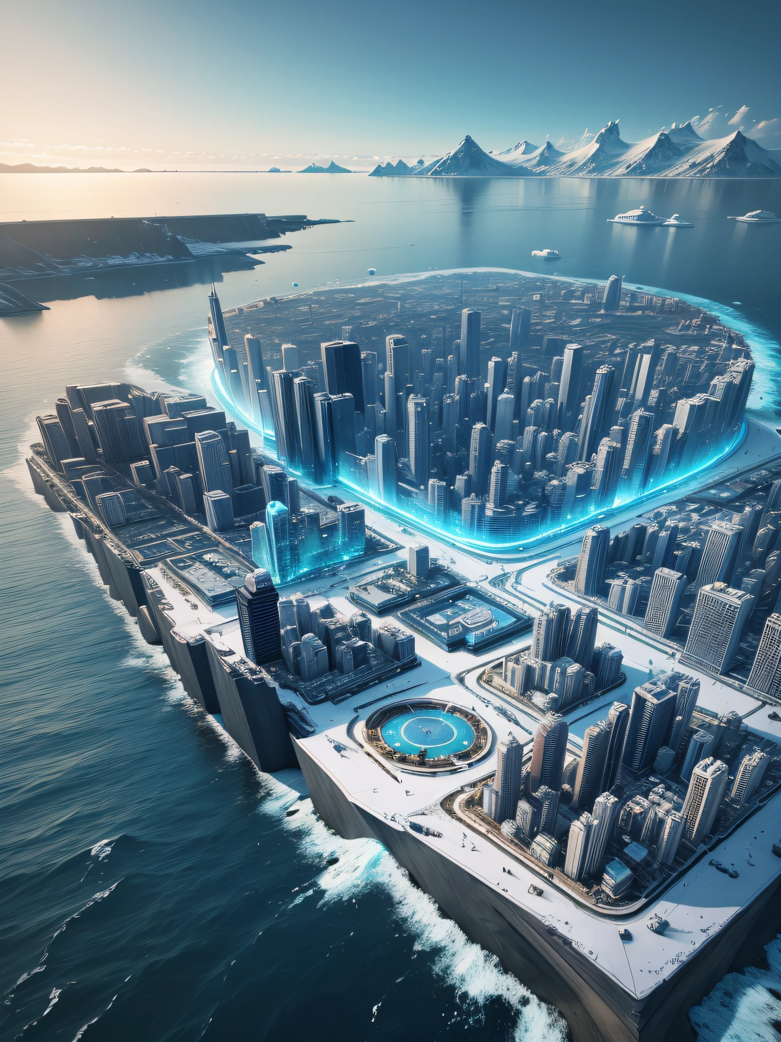 Future cities, 24th century, Arctic, sea