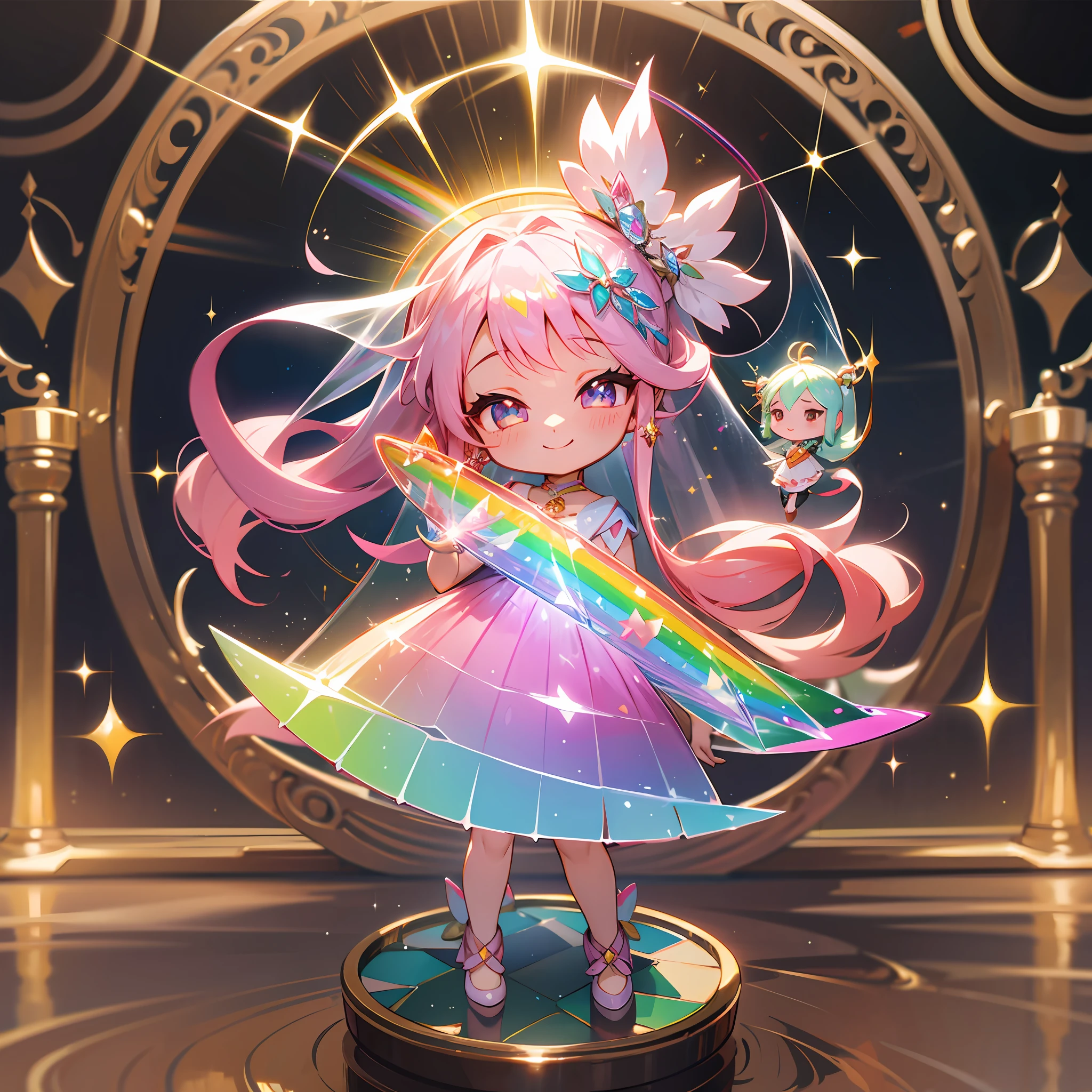 Goddess Light Red Brush Wind Jasmine Eye Smile Beautiful Twinkle Brush Smile Beautiful Twinkle Brush Shape Doll Miniature Anime Crystal Rainbow Color Full Body Twinkle Smile Diamond Twinkle Figure Face Veil --auto --s2