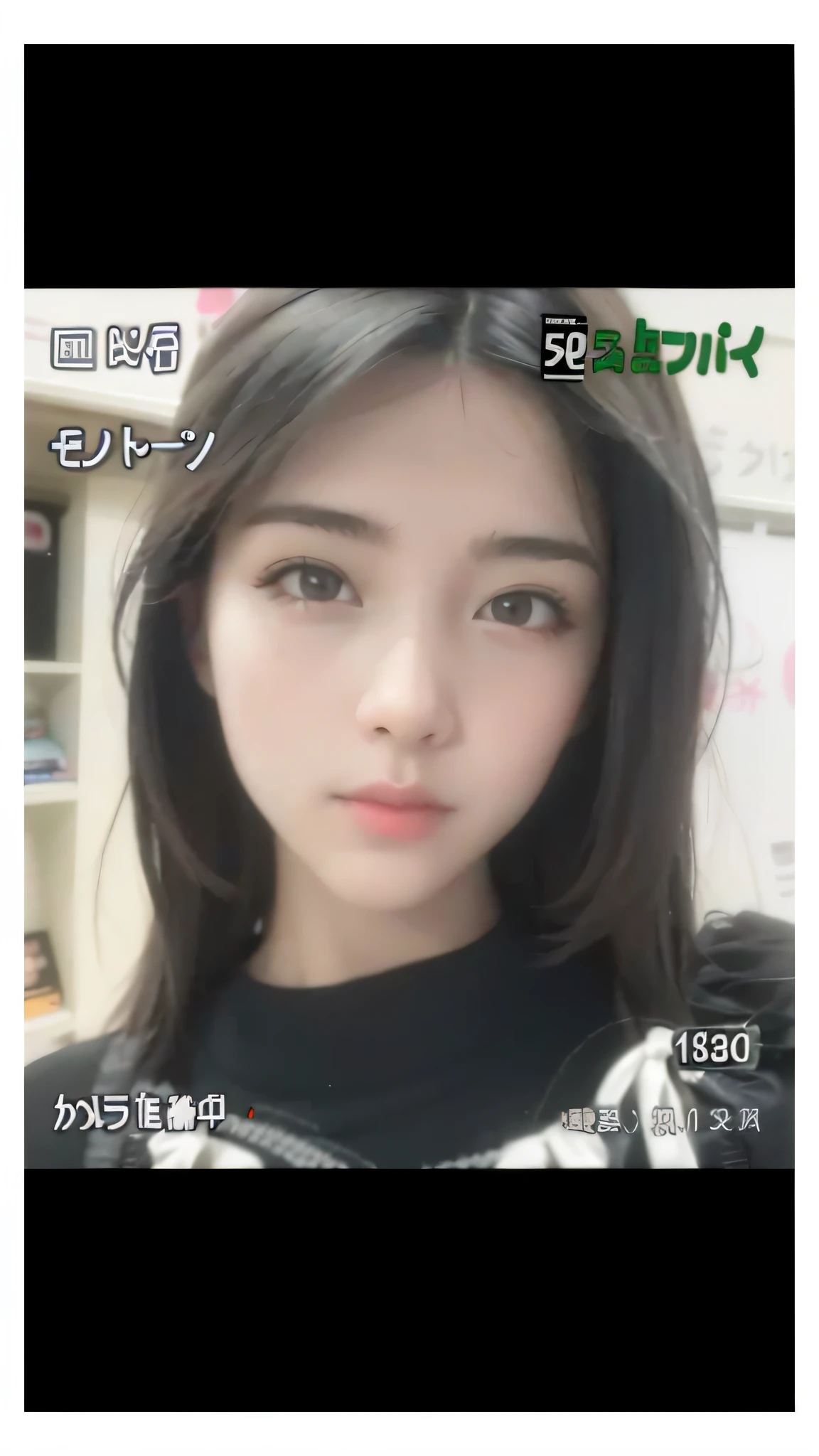 A beautiful young girl who keeps the action of the photo, expressions, face shape, clothing, shape and appearance consistent.