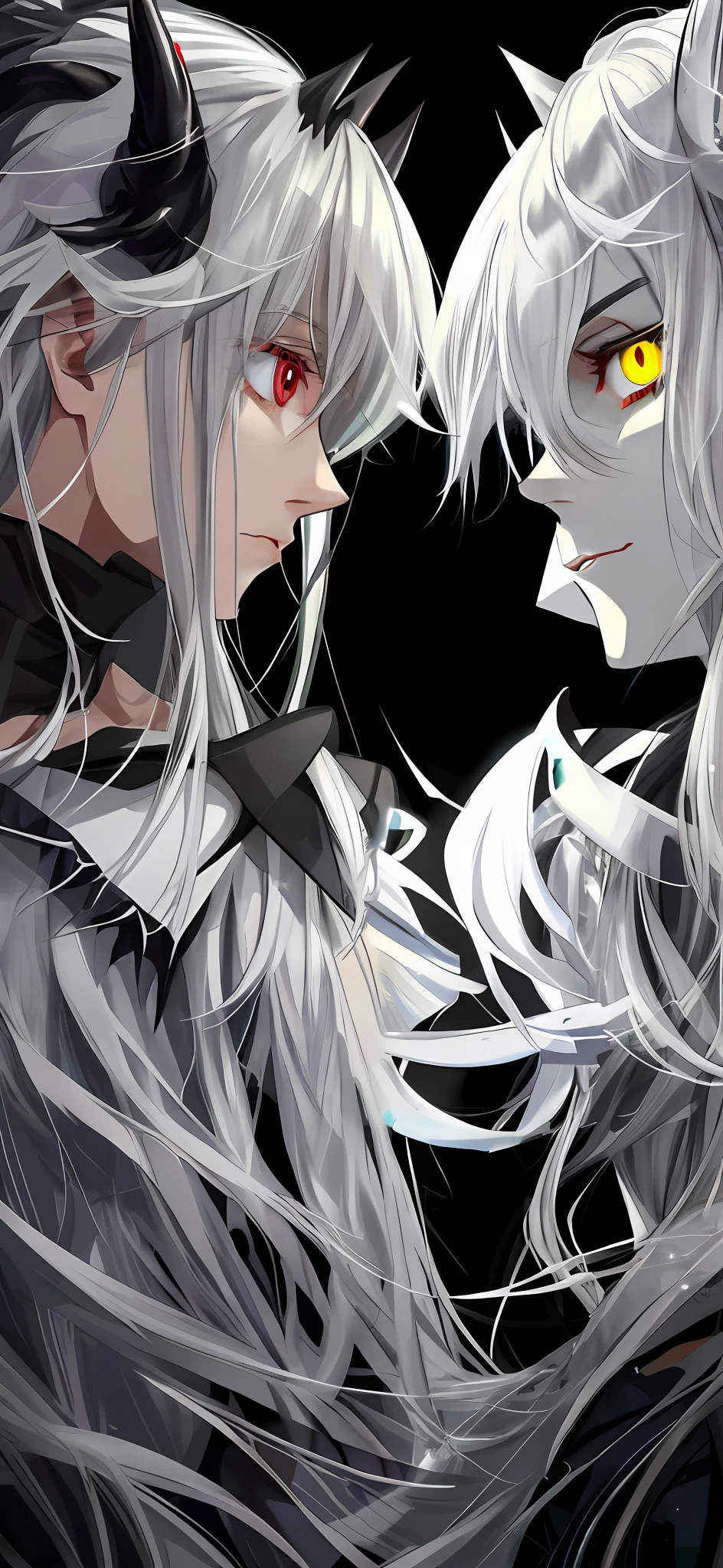(|) line shaped eyes, red eyes