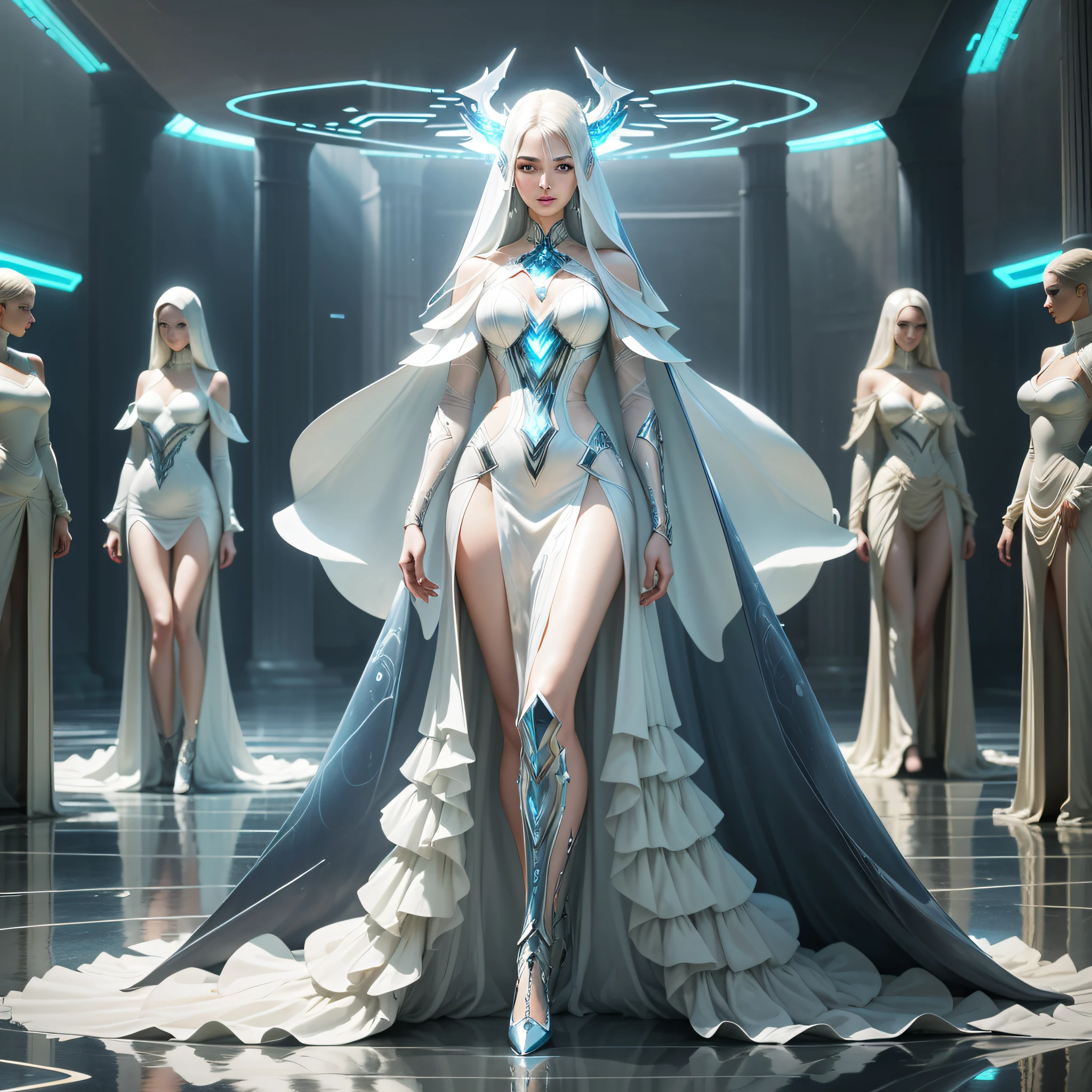Costume Design, Costume Display, Elegant Long Dress Full of Water, Futuristic Style, Strong Light, Film Lighting, Hyperdetail, Sharp Focus, Clothing Display, Elegant Long Dress Full Of
the water, futuristic style--AR 3：4 --auto --s2