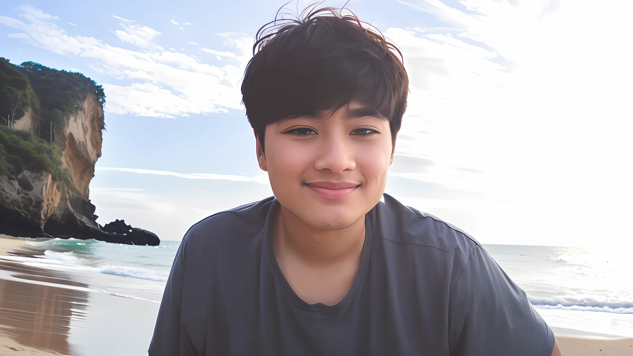 image of a beautiful beach, with sun