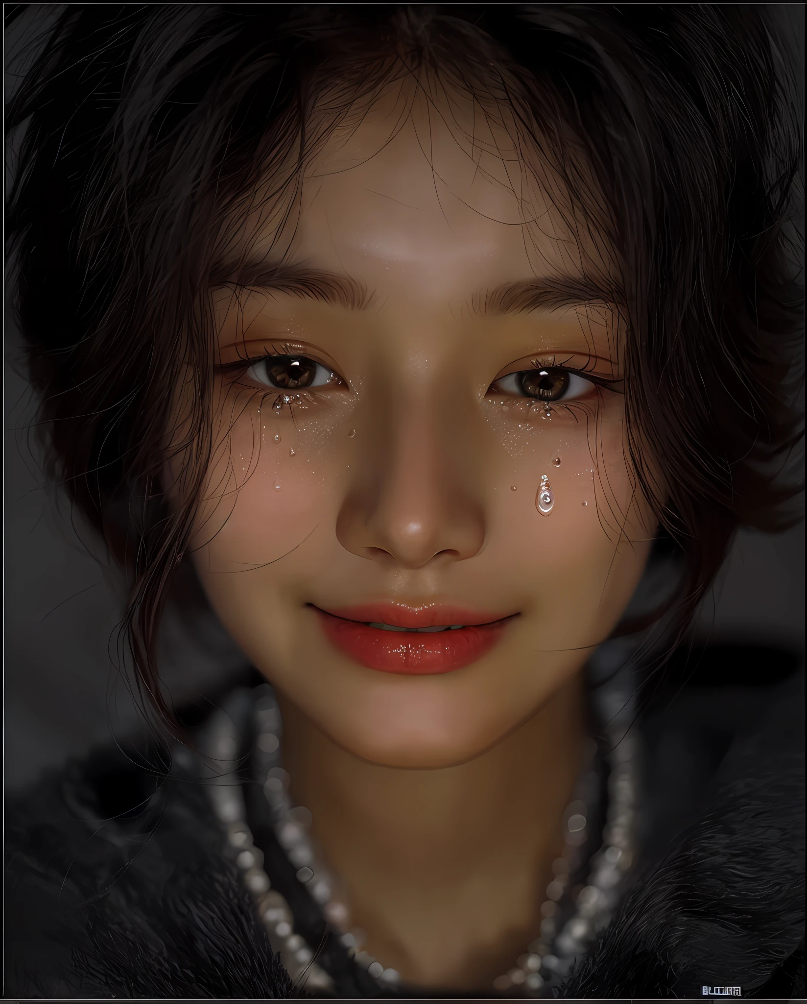 Delicate facial features, perfect face, tears,