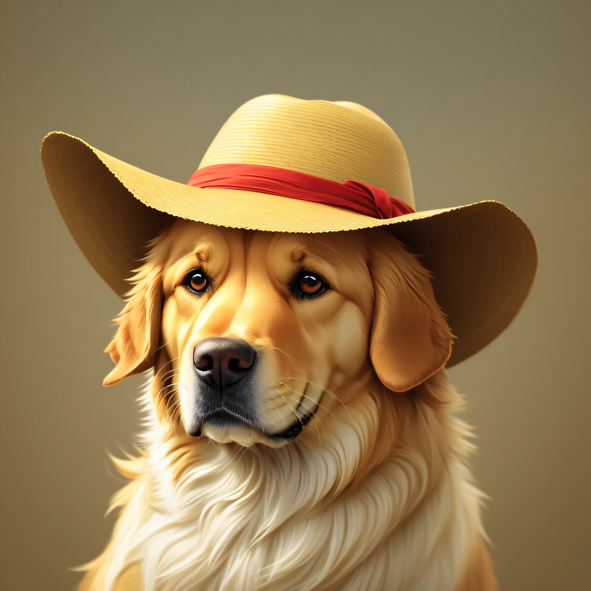 Golden Retriever with Straw Hat --auto --s2