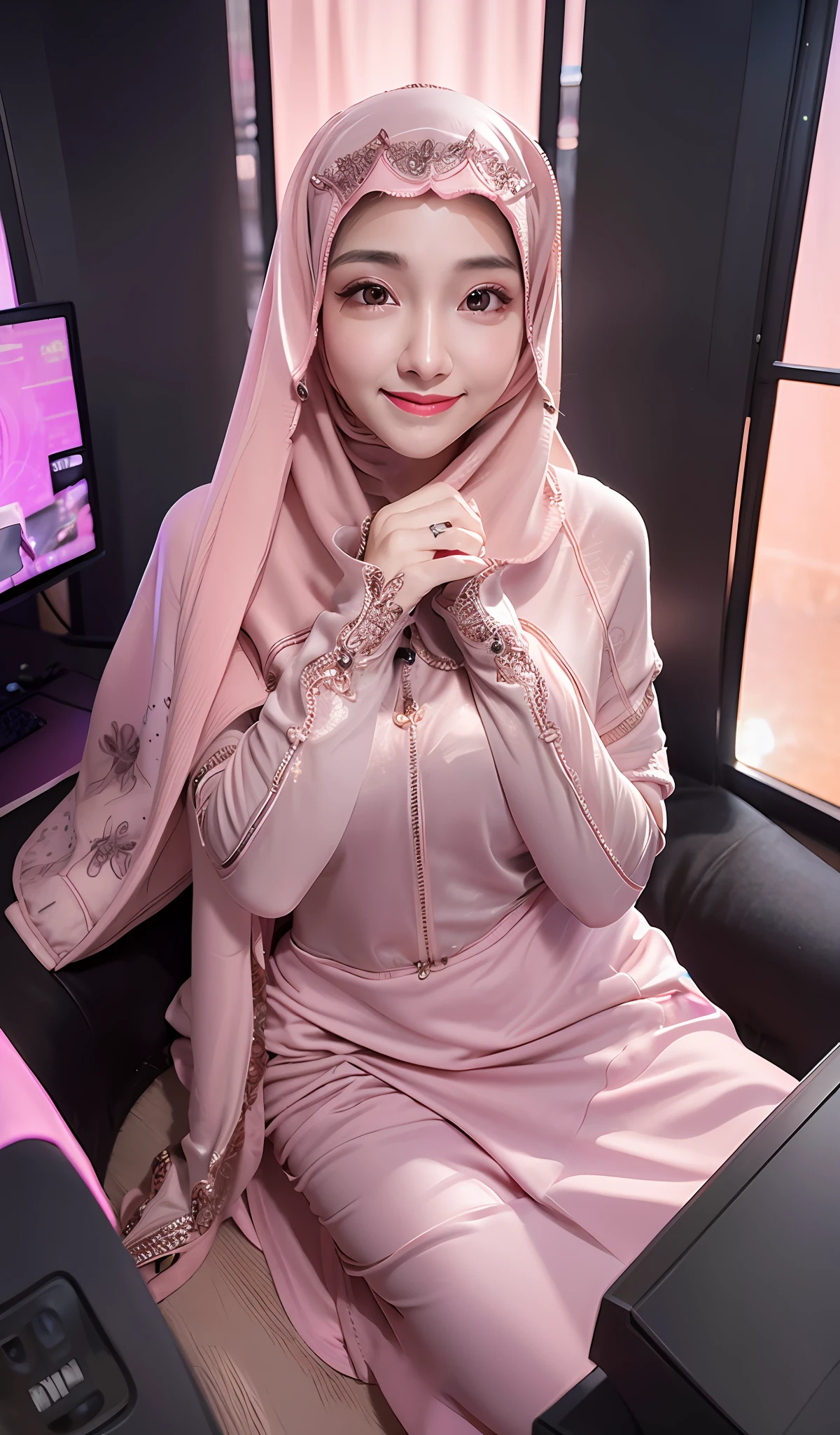 Pink long skirt
