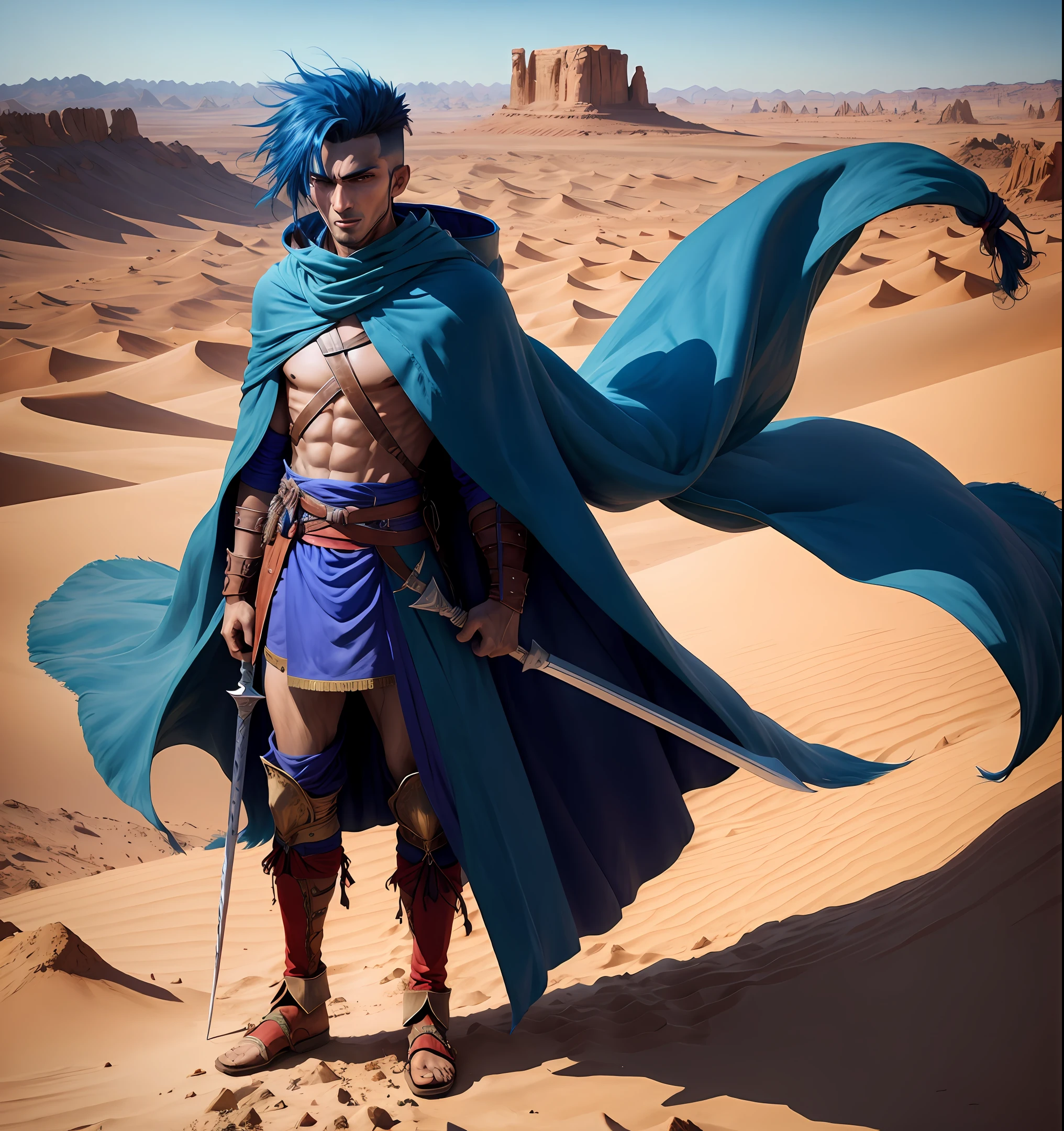 Flying horse in the Sahara desert