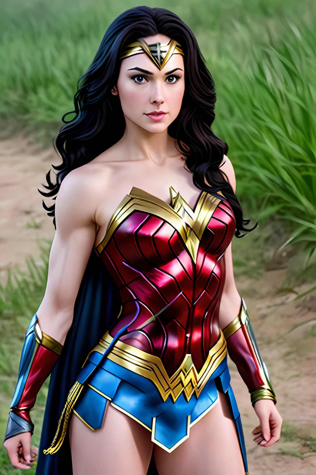 Wonder woman with kratos face