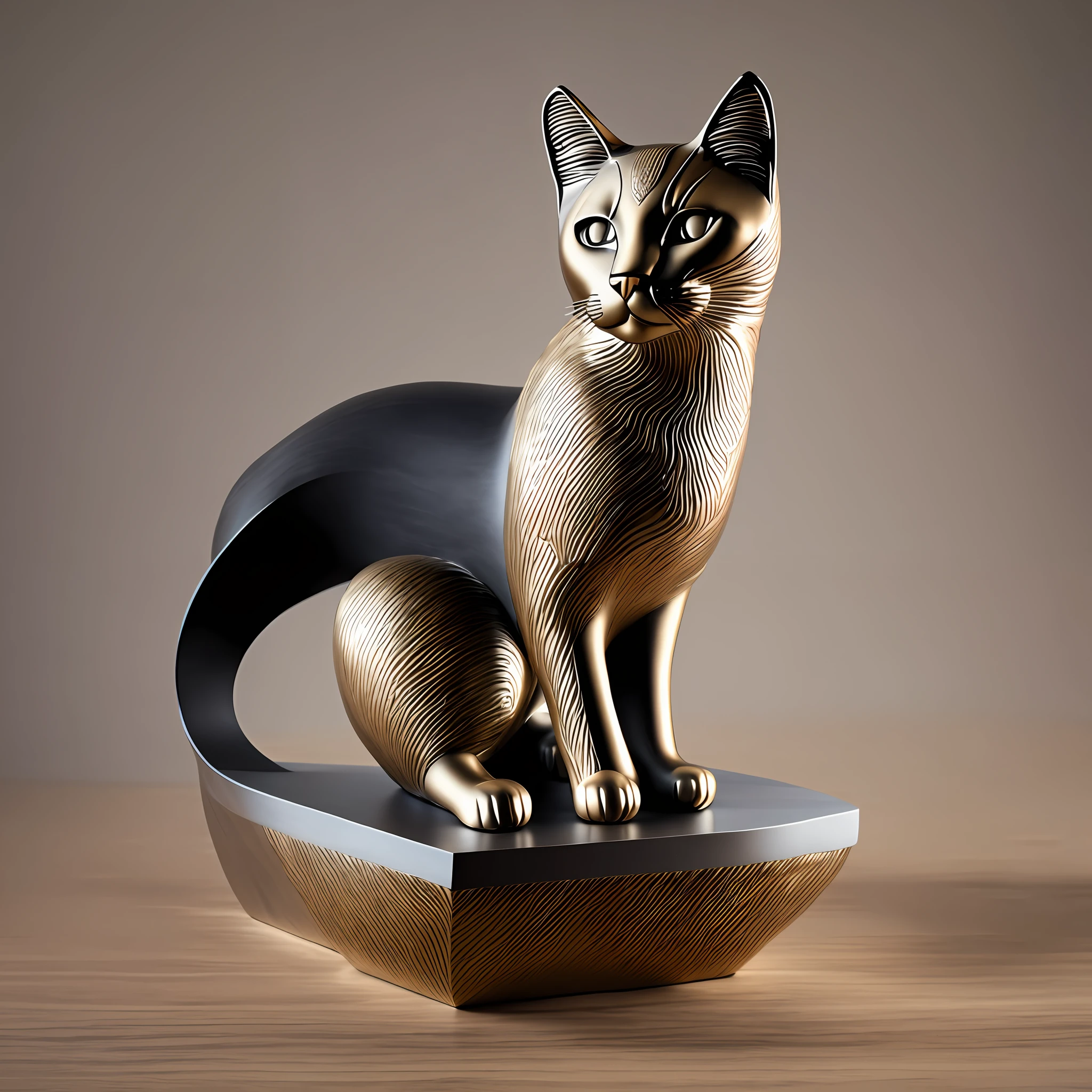 Beautiful sculpture of a cat