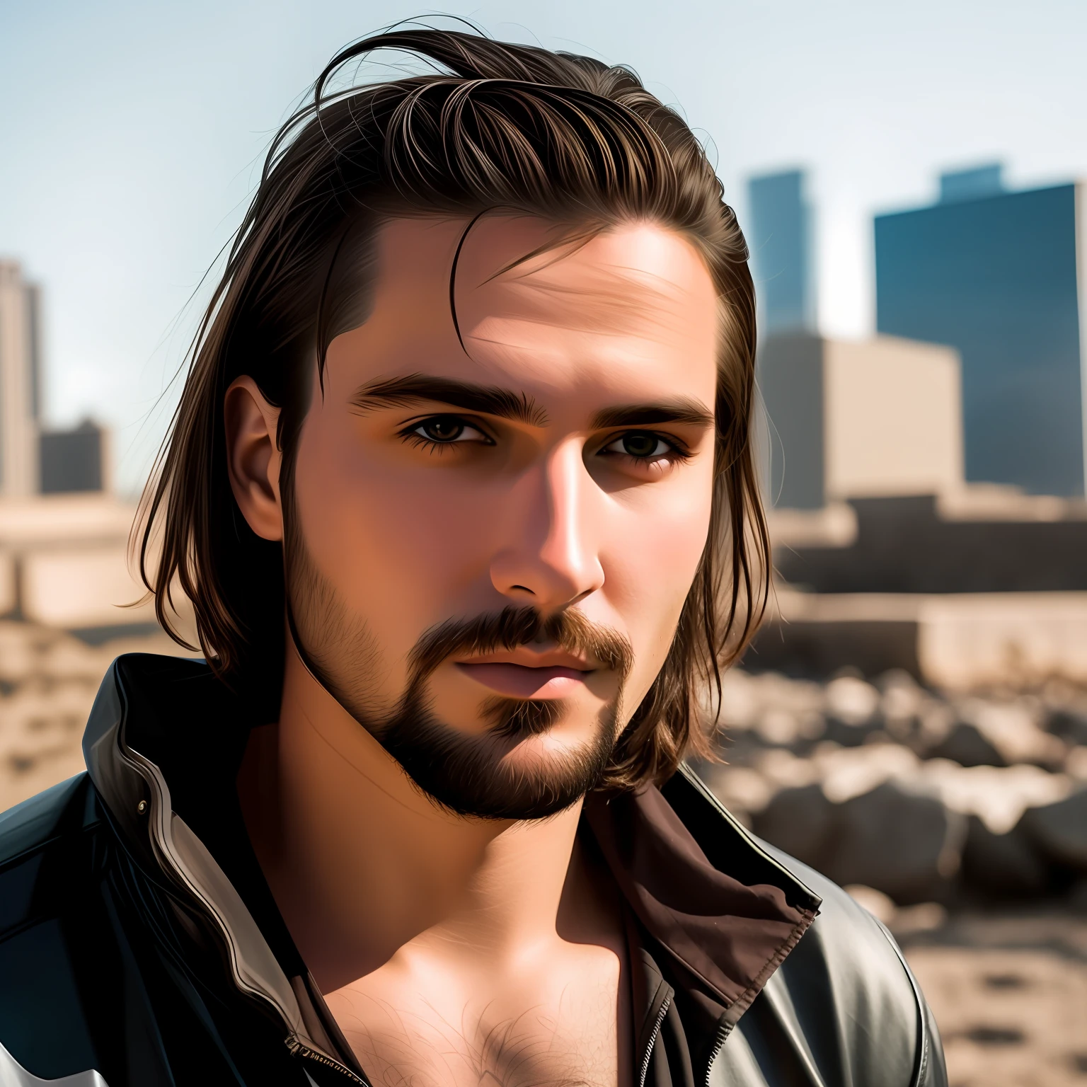 Create a skinny 23-year-old with straight hair costumed as a superman