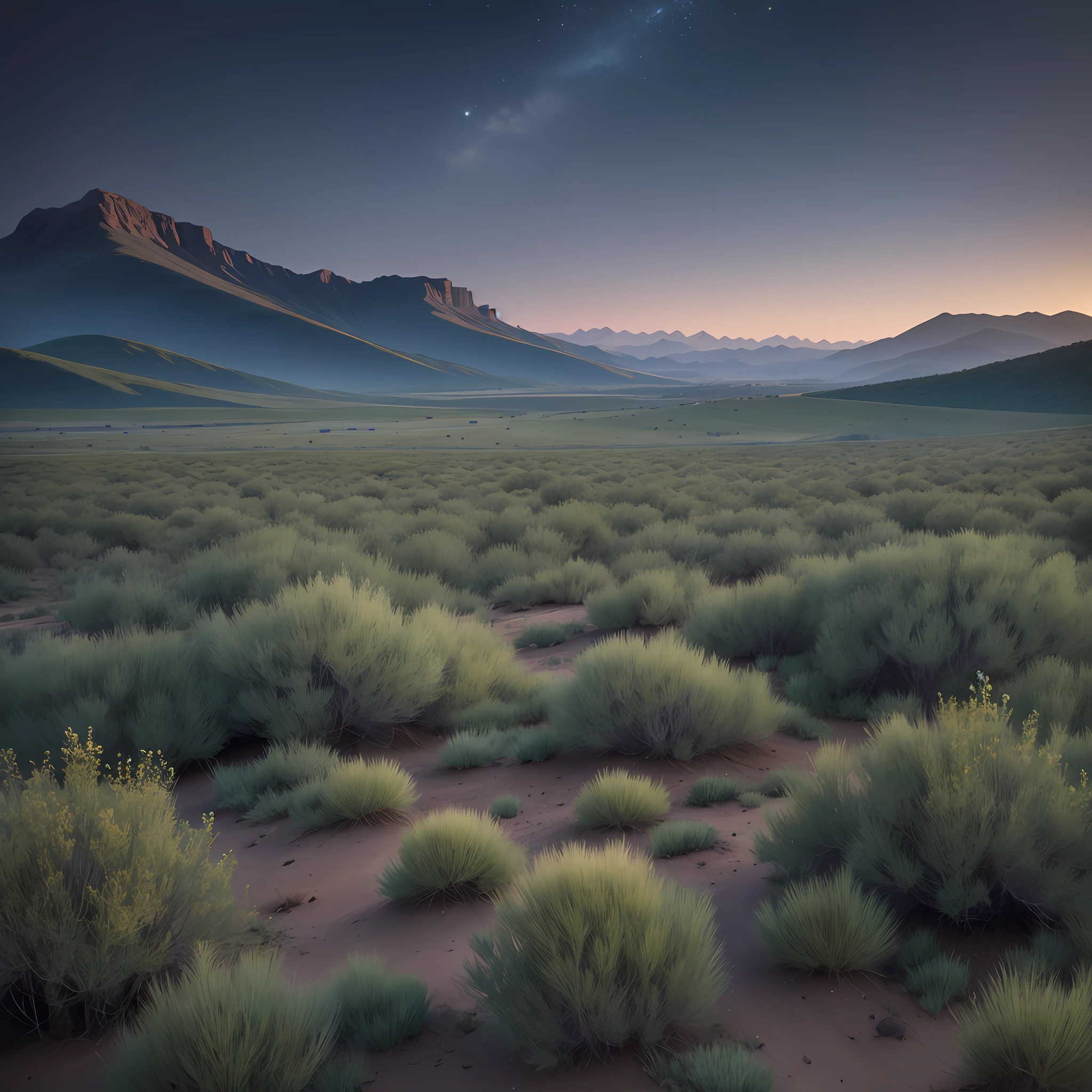 Montanhas, Scrubland,Nighg, Plains, Foothills