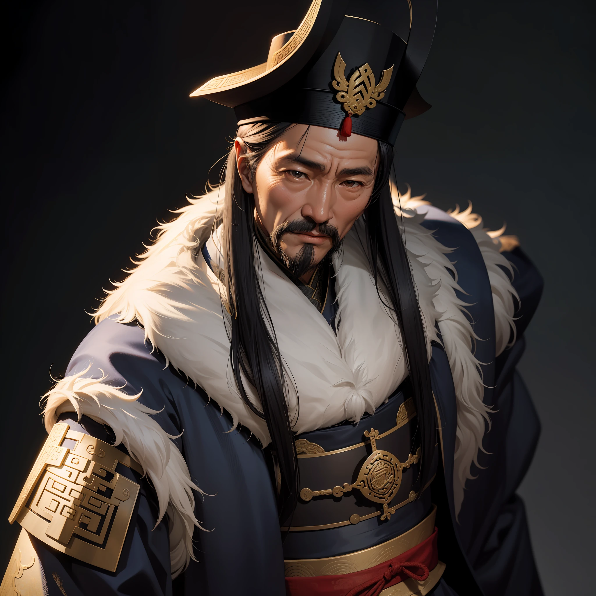 Sima qian, a chinese old man, black hair, an Official historian, close-up, masterpiece, best quality, high quality, textured skin, anatomically correct, UHD, ccurate, HD