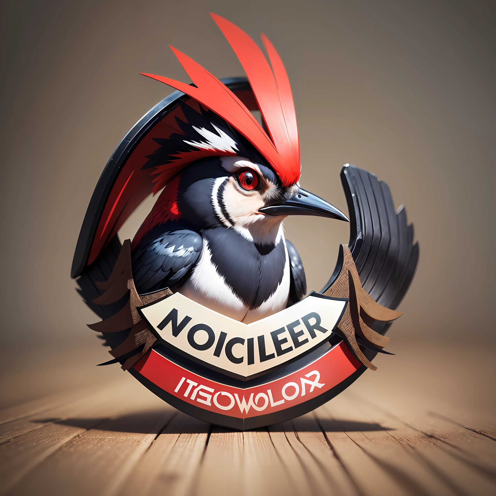 Create a logo of a woodpecker dressed as if it were a member of the Italian mafia in 1960, high definition, 4k, --auto --s2