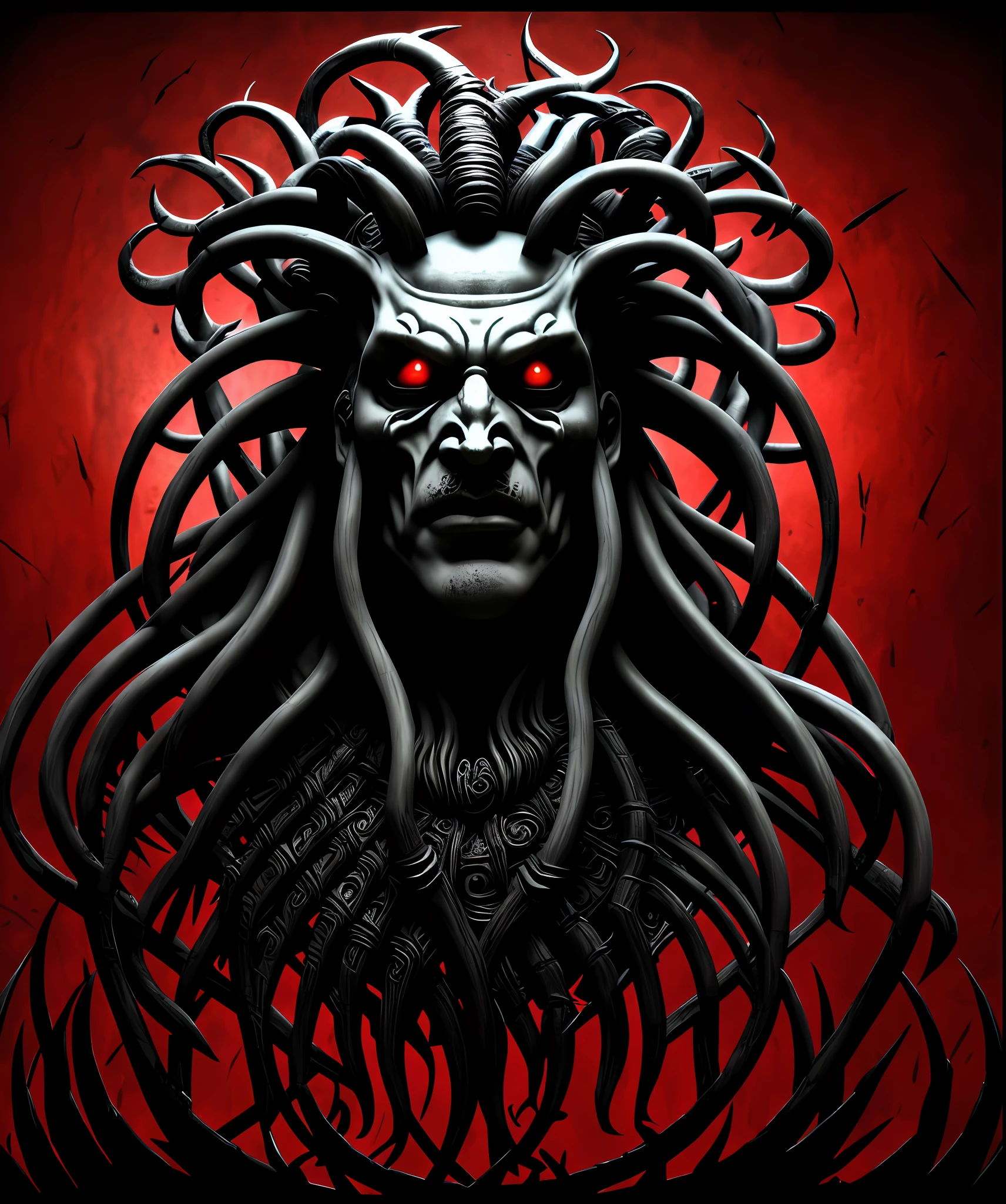 Prince of Hell, Azazel, horror art, dread, 8k unit wallpaper, (((3D))), real engine, ultra detailed, beautiful and aesthetic, masterpiece, best quality (zentangle, tangled, tangled: 0.5)