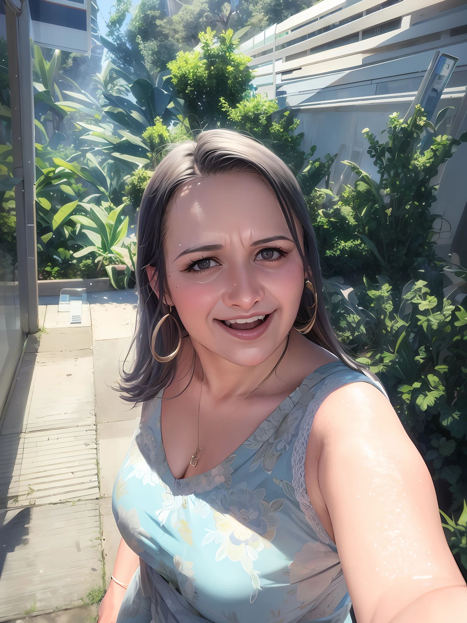 Woman who is taking a selfie in front of a bush, by Nándor Katona, profile picture, anime style, gta