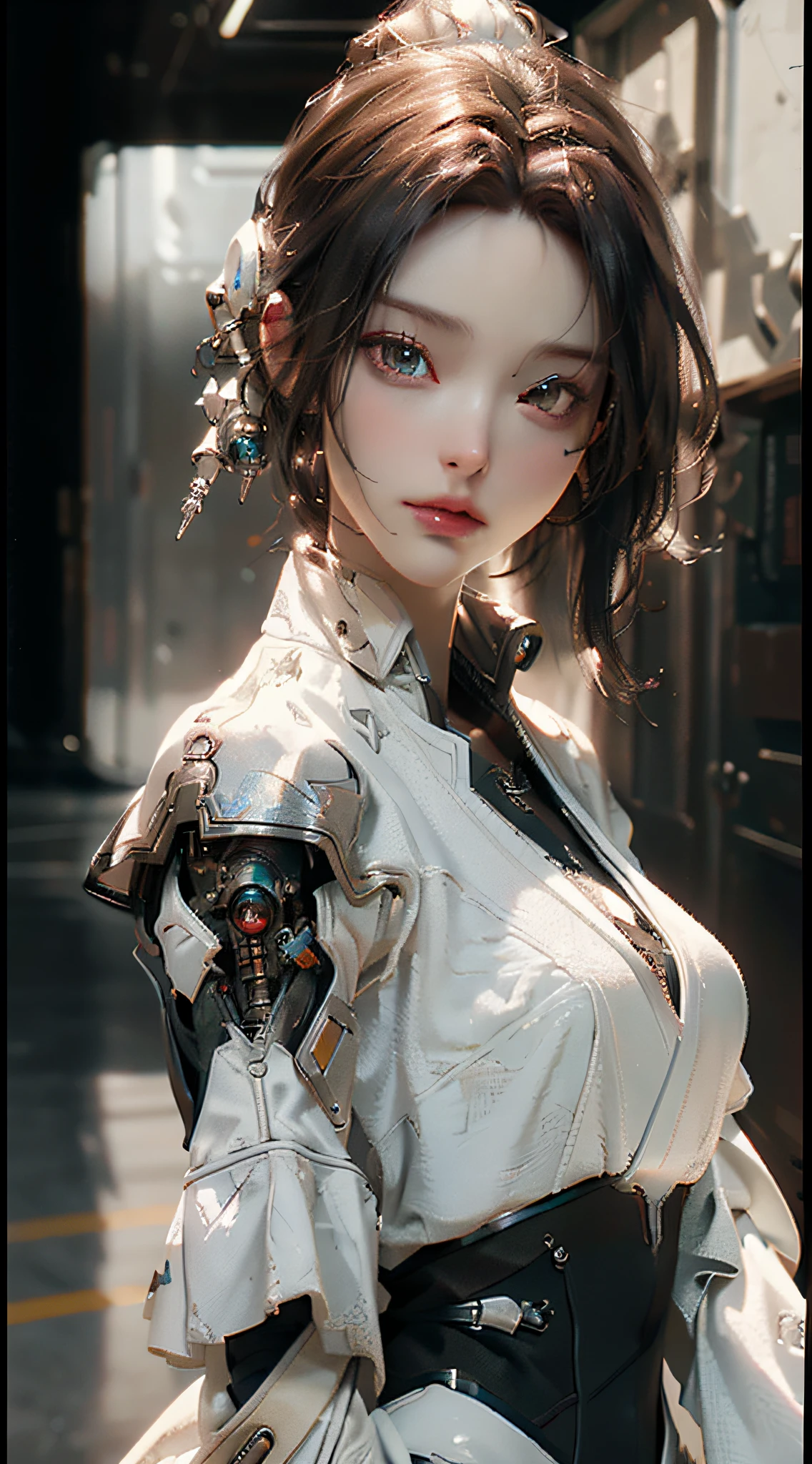 ((Best quality)), ((masterpiece)), (detailed:1.4), 3D, an image of a beautiful cyberpunk female,HDR (High Dynamic Range),Ray Tracing,NVIDIA RTX,Super-Resolution,Unreal 5,Subsurface scattering,PBR Texturing,Post-processing,Anisotropic Filtering,Depth-of-field,Maximum clarity and sharpness,Multi-layered textures,Albedo and Specular maps,Surface shading,Accurate simulation of light-material interaction,Perfect proportions,Octane Render,Two-tone lighting,Wide aperture,Low ISO,White balance,Rule of thirds,8K RAW,