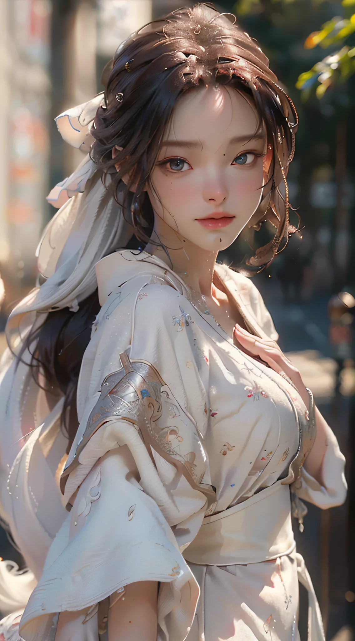 (8k, RAW photo, best quality, masterpiece:1.2), (realistic, photo-realistic:1.37), ultra-detailed, (high detailed skin:1.2), 8k uhd, dslr, soft lighting, high quality, film grain, Fujifilm XT3, professional lighting, photon mapping, radiosity, white robes moving in the wind, long white hair, fully clothed, perfect face, handsome, concept art, detailed face and body, award-winning photography, detailed face, backlight, ultrarealistic, ray tracing, intense gaze, looking at viewer, cinematic lighting, embers, fantasy, action pose, water splash, mist , RAW photo, 8k uhd, film grain,