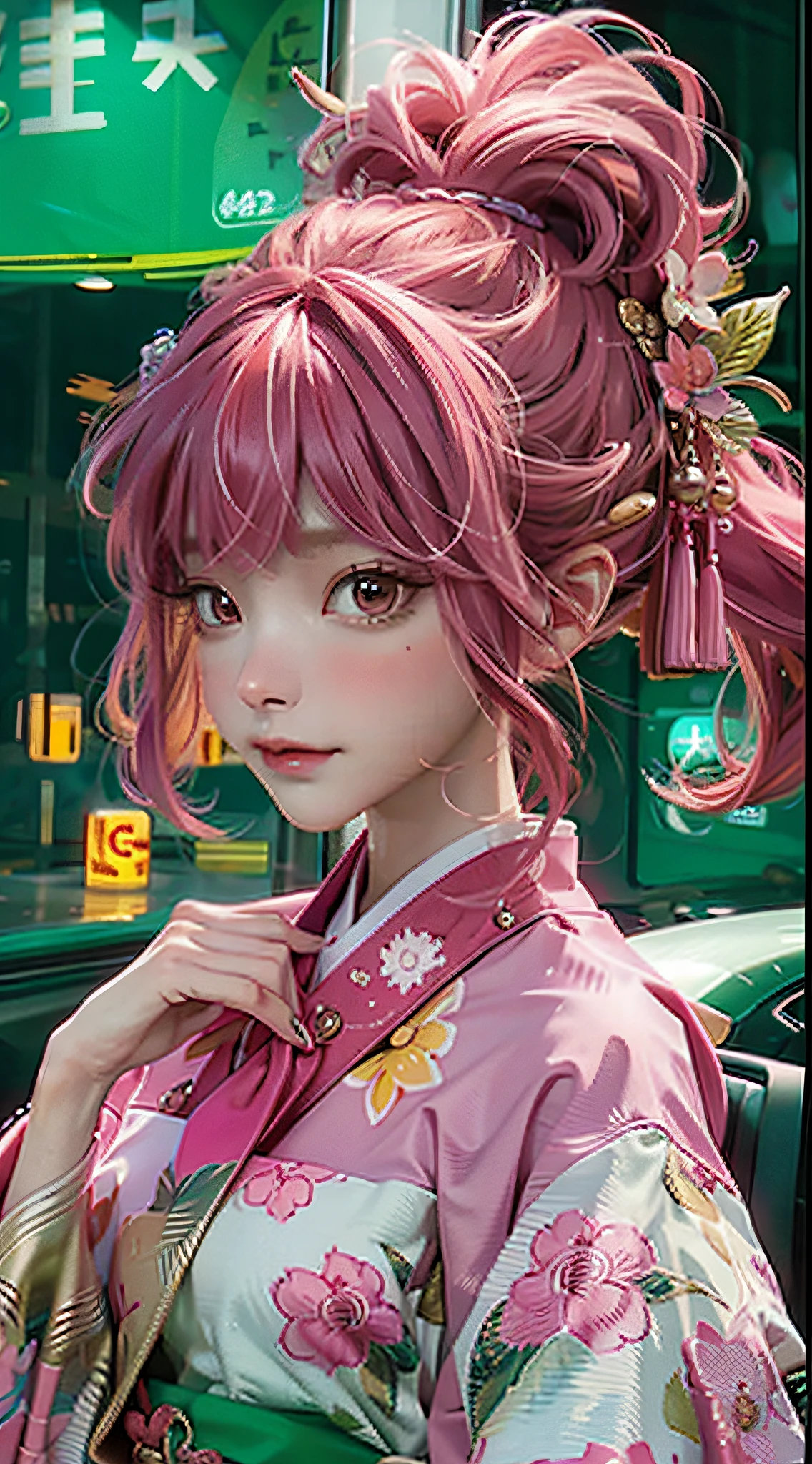 1 girl,pink
