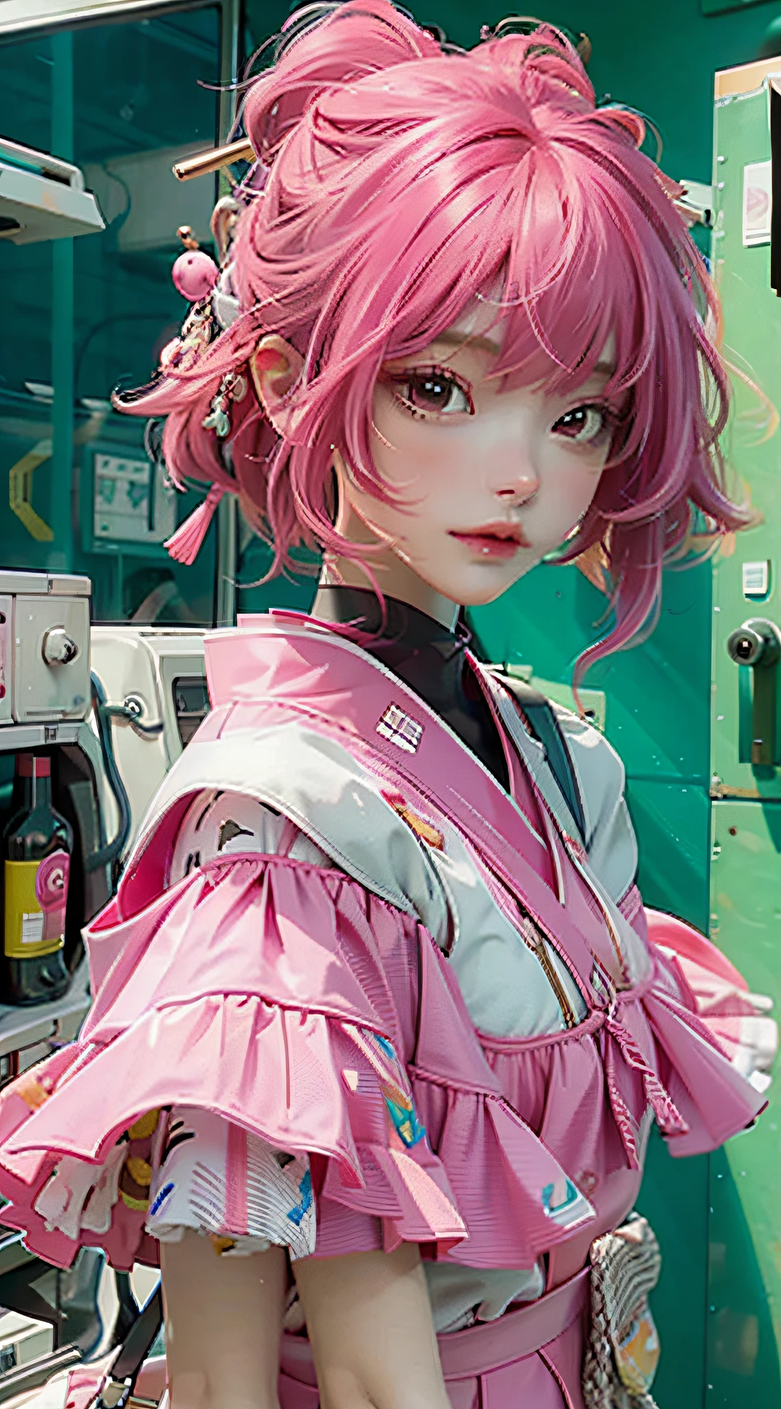 1 girl,pink