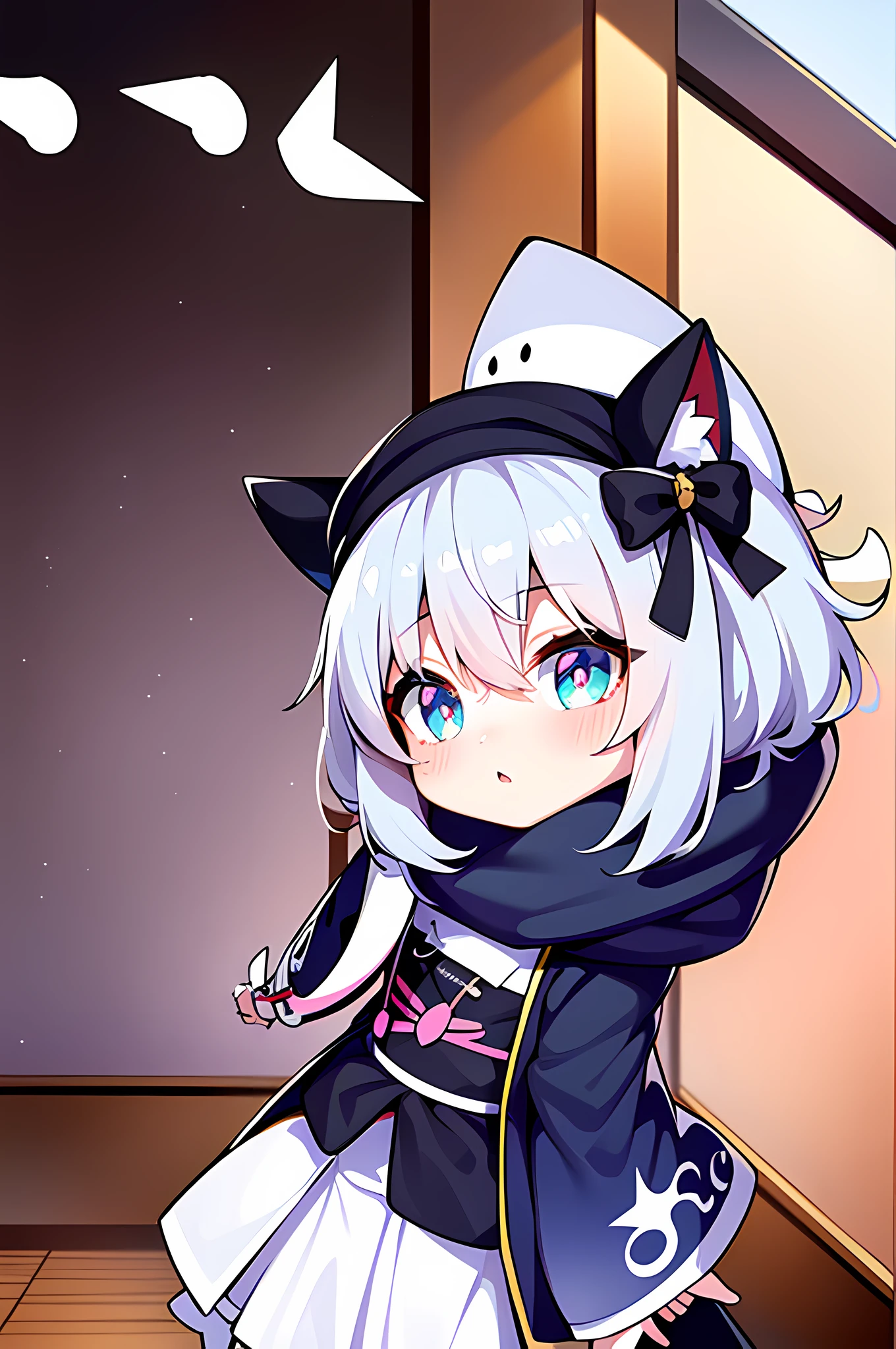anime character dressed in a black and white outfit and a cat hat, anime moe artstyle, small curvy loli, kantai collection style, from touhou, cute anime catgirl, anime girl with cat ears, anime style 4 k, anime cat girl in a maid costume, anime style. 8k, azur lane style, stylized anime