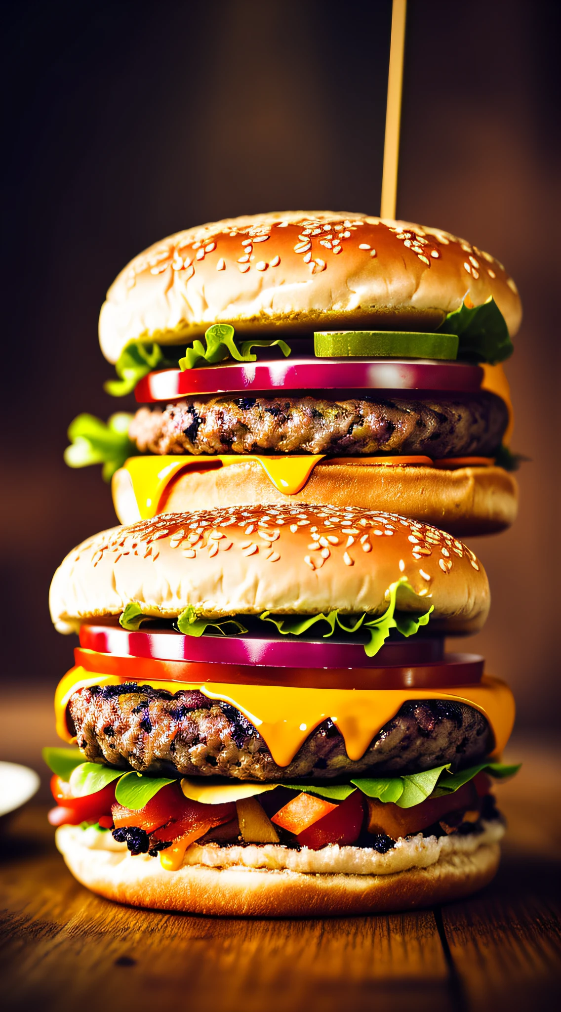 A burger falling into juicy pieces, tasty, hot, promotional photo, intricate details, hdr, cinematic, adobe lightroom, highly detailed, volumetric light