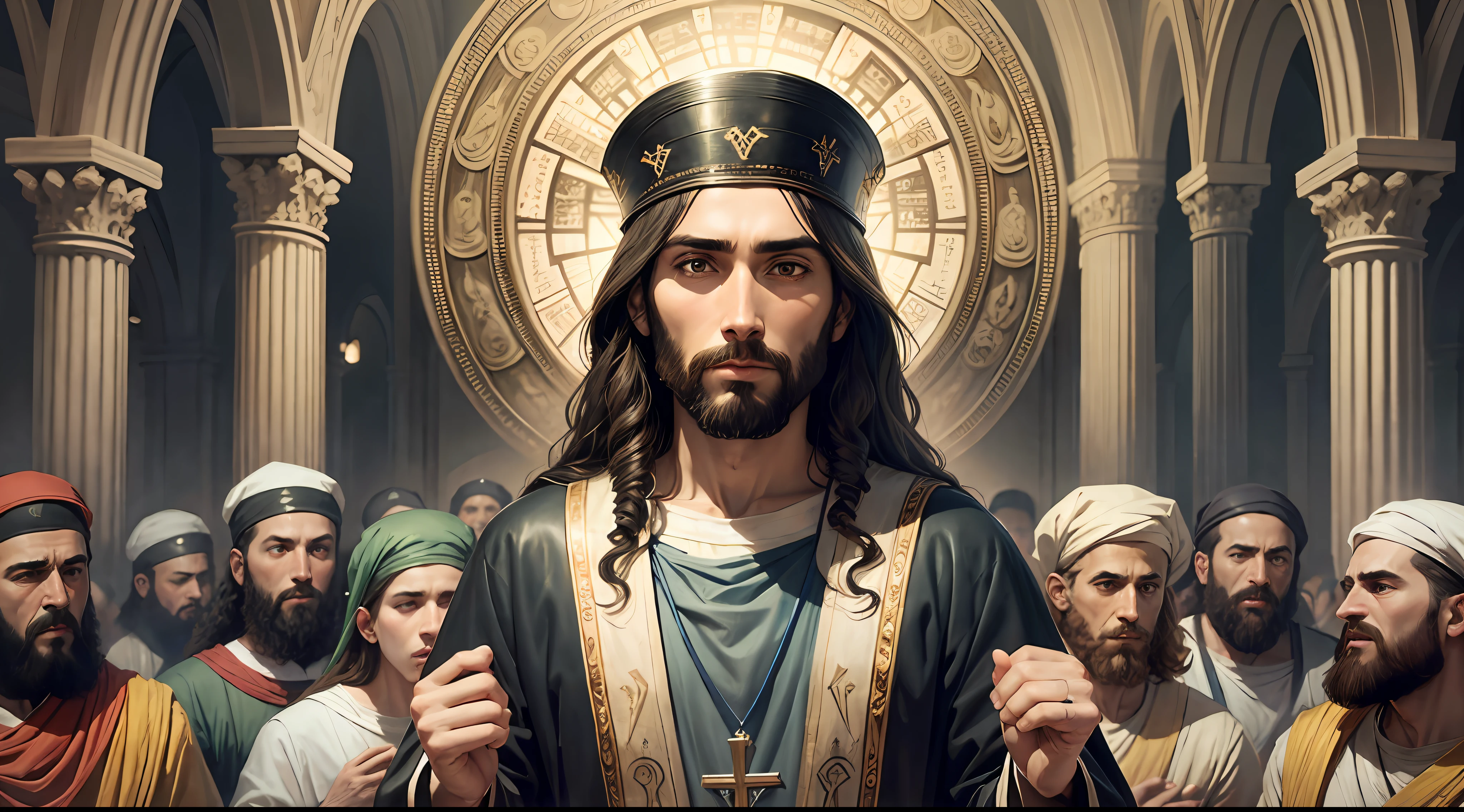 Jesus surrounded by Jews. --auto --s2