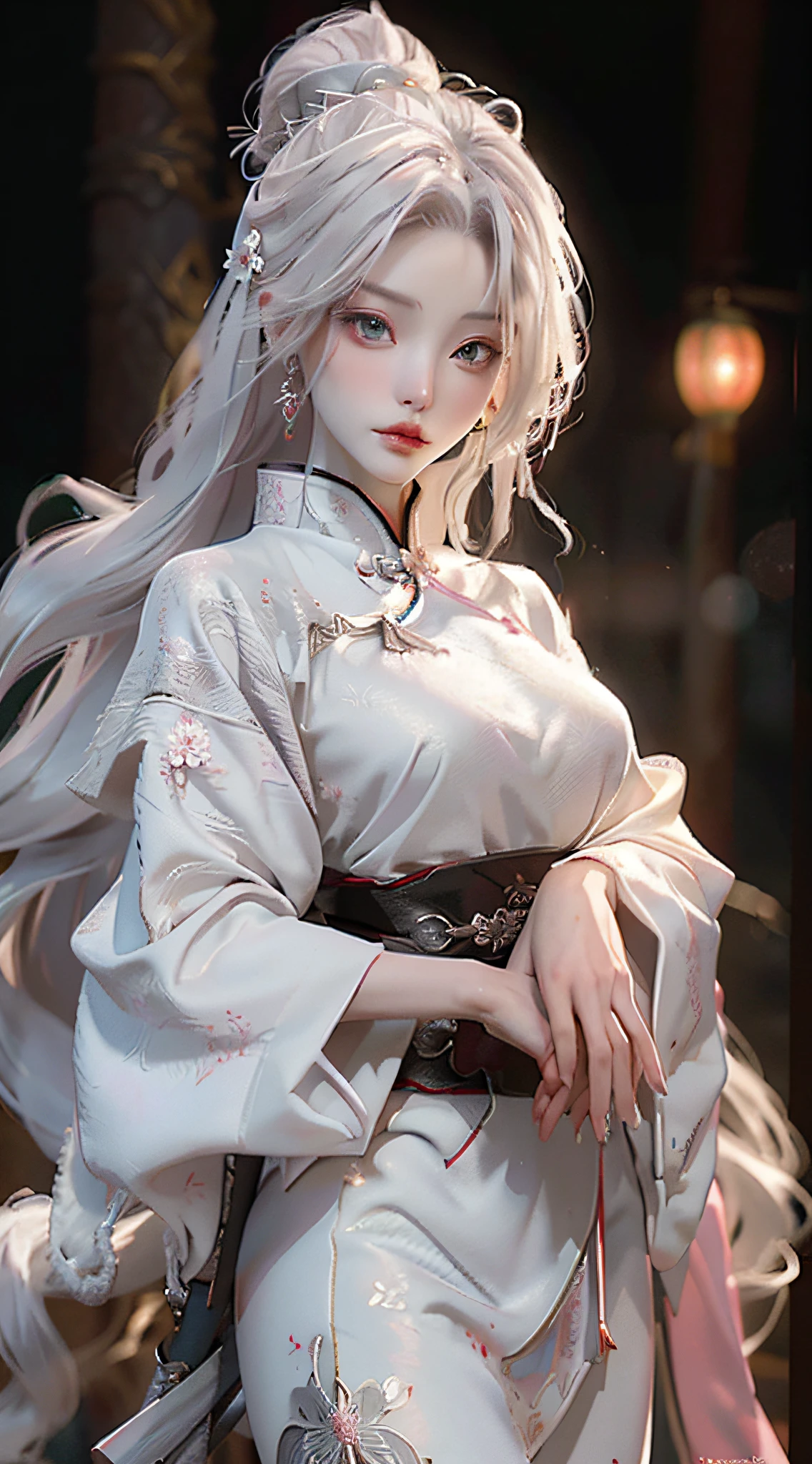 Masterpiece, Best, Night, Full Moon, 1 Female, Mature Woman, Chinese Style, Ancient China, Elder Sister, Royal Sister, Cold Face, Expressionless, Silver White Long Haired Woman, Pale Pink Lips, Calm, Intellectual, Three Belts, Gray Hitomi, Assassin, Dagger, Flower Ball Background, Strolling Street Masterpiece, Best, Night, Full Moon, 1 Female, Mature Woman, Chinese Style, Ancient China, Elder Sister, Royal Sister, Cold Face, Expressionless, Silver White Long Haired Woman, Pale pink lips, calm, intellectual, three belts, gray pupils, assassin, dagger, flower ball background, street view, white-haired catwoman, Hanfu, cat ears, cat tail, clear purple eyes