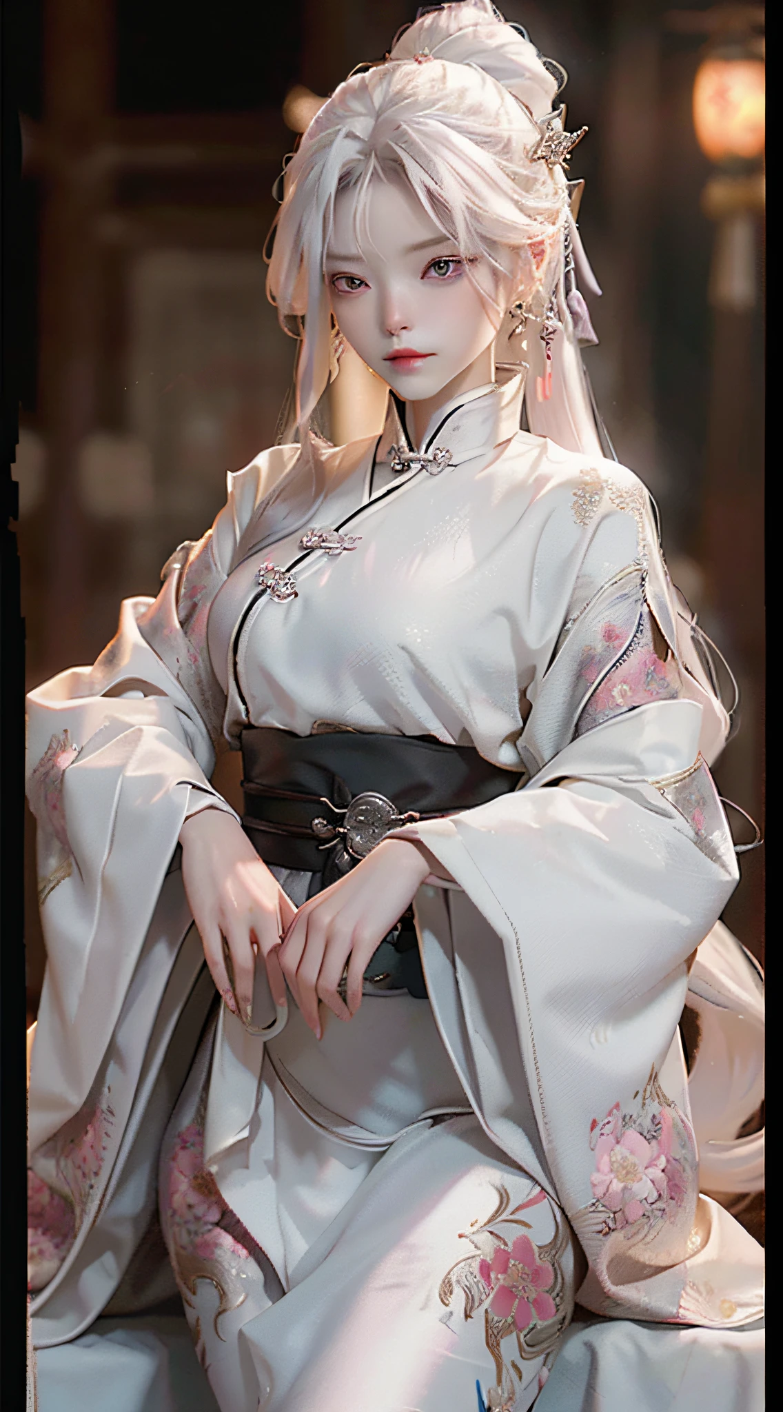 Masterpiece, Best, Night, Full Moon, 1 Female, Mature Woman, Chinese Style, Ancient China, Elder Sister, Royal Sister, Cold Face, Expressionless, Silver White Long Haired Woman, Pale Pink Lips, Calm, Intellectual, Three Belts, Gray Hitomi, Assassin, Dagger, Flower Ball Background, Strolling Street Masterpiece, Best, Night, Full Moon, 1 Female, Mature Woman, Chinese Style, Ancient China, Elder Sister, Royal Sister, Cold Face, Expressionless, Silver White Long Haired Woman, Pale pink lips, calm, intellectual, three belts, gray pupils, assassin, dagger, flower ball background, street view, white-haired catwoman, Hanfu, cat ears, cat tail, clear purple eyes