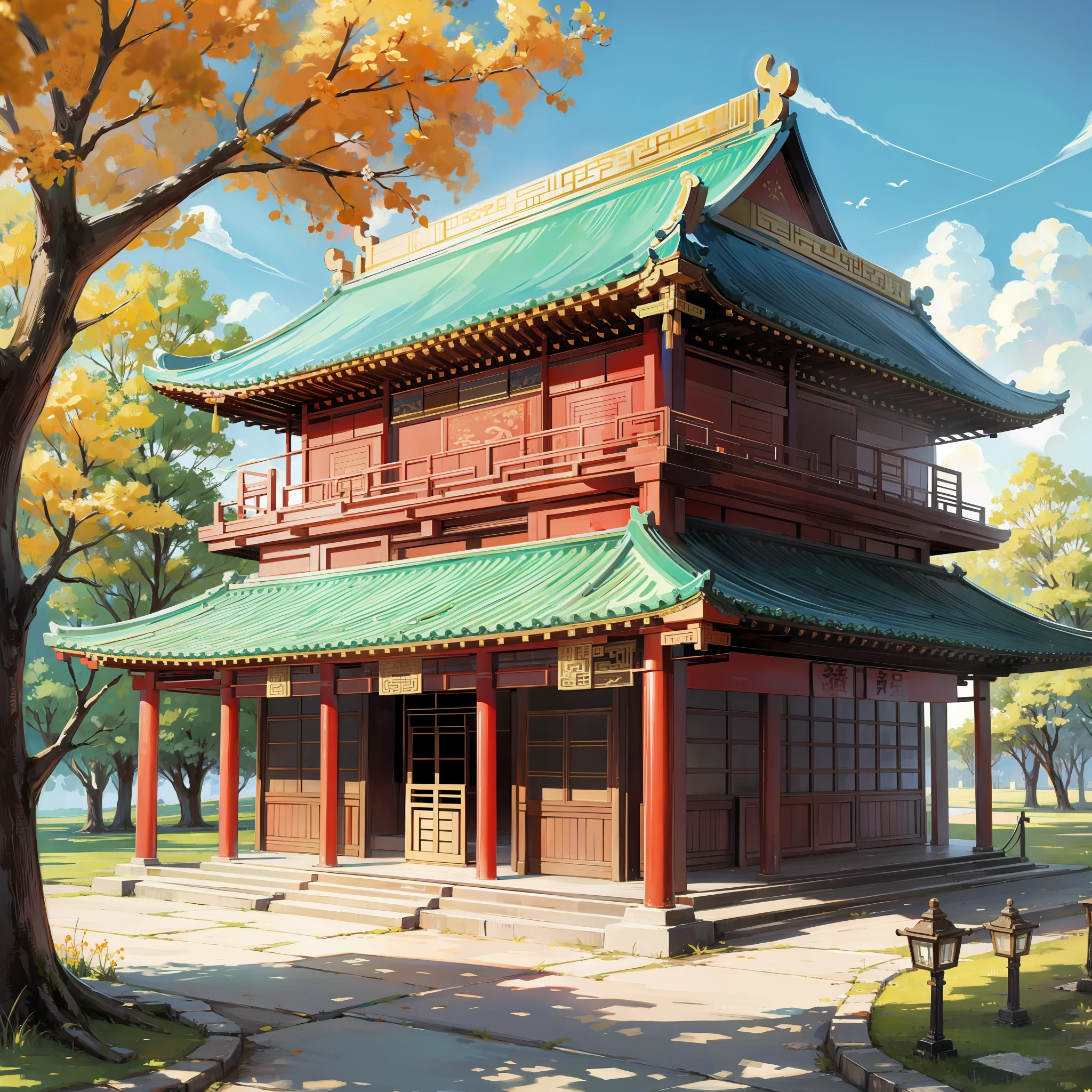 Golden ancient Chinese palace
