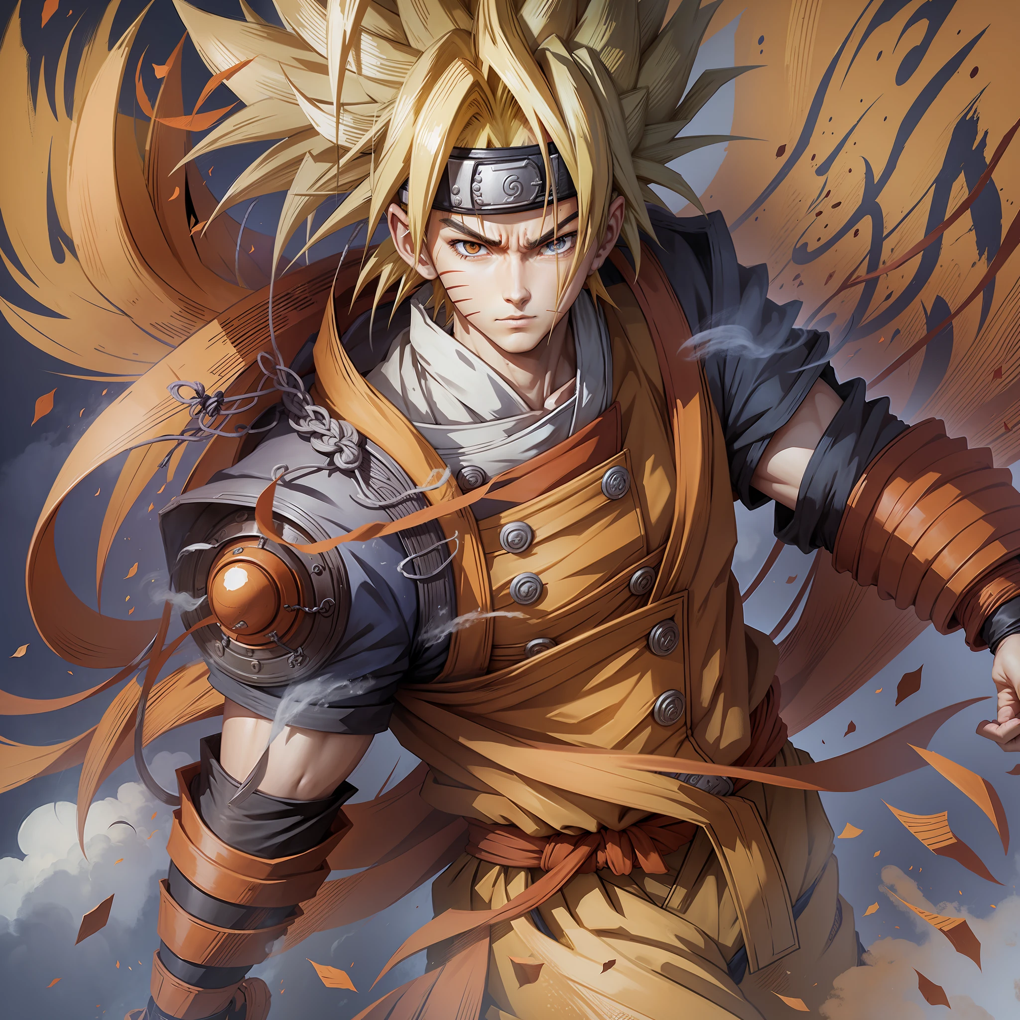 Naruto, with Goku outfit, realistic, 8K --auto --s2