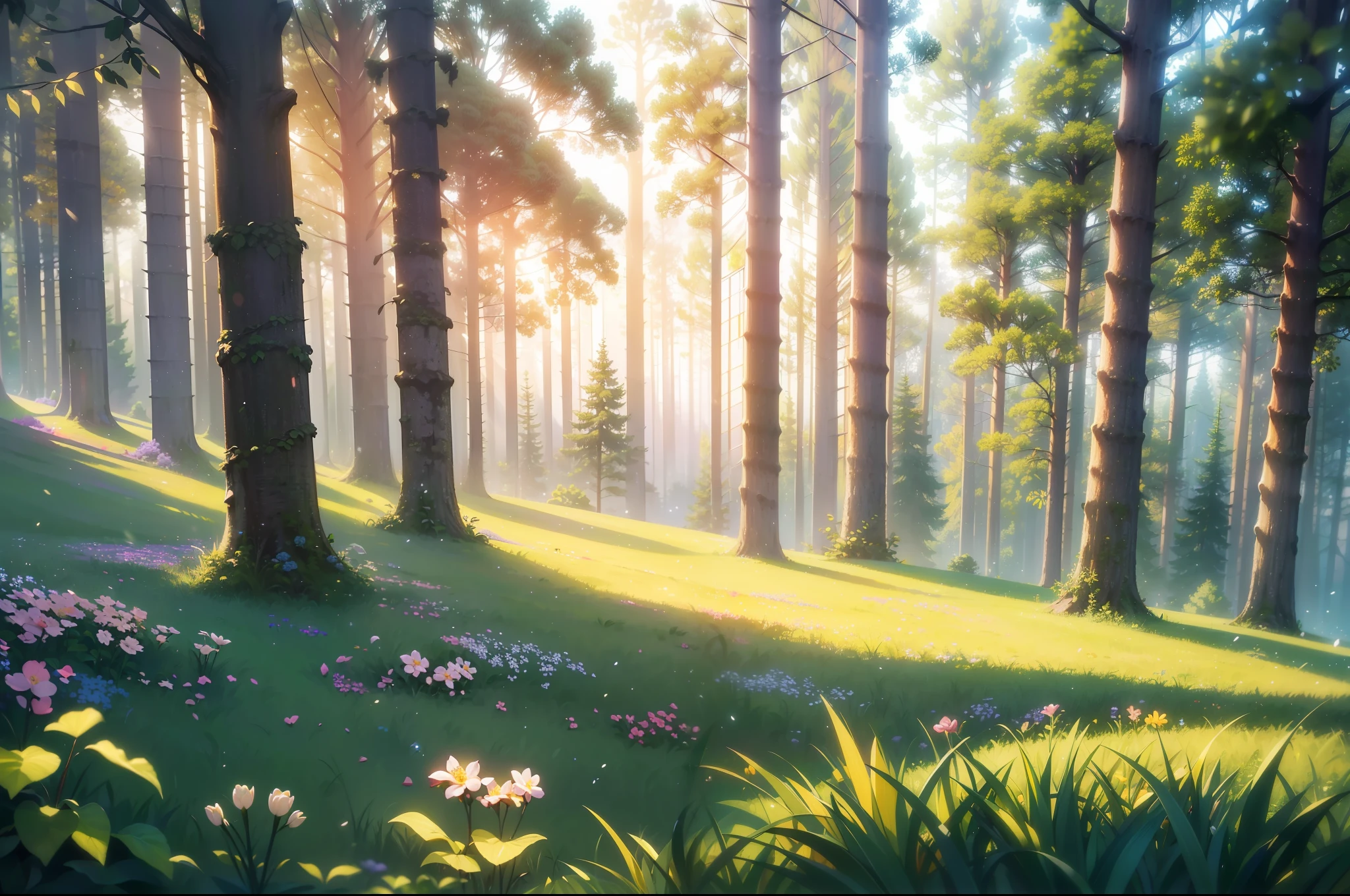 (Masterpiece, best quality, high quality, highres: 1.4), detailed, extremely detailed, soft ambient lighting, 4K, blurry, blurred background, depth of field, bokeh, DOF, mist, bloom Outdoor, (Nature, Fantasy Forest:1.2), (Rocks:1.2), Sunny, Sunlight, Sunbeam, Extreme Terrain --auto --s2