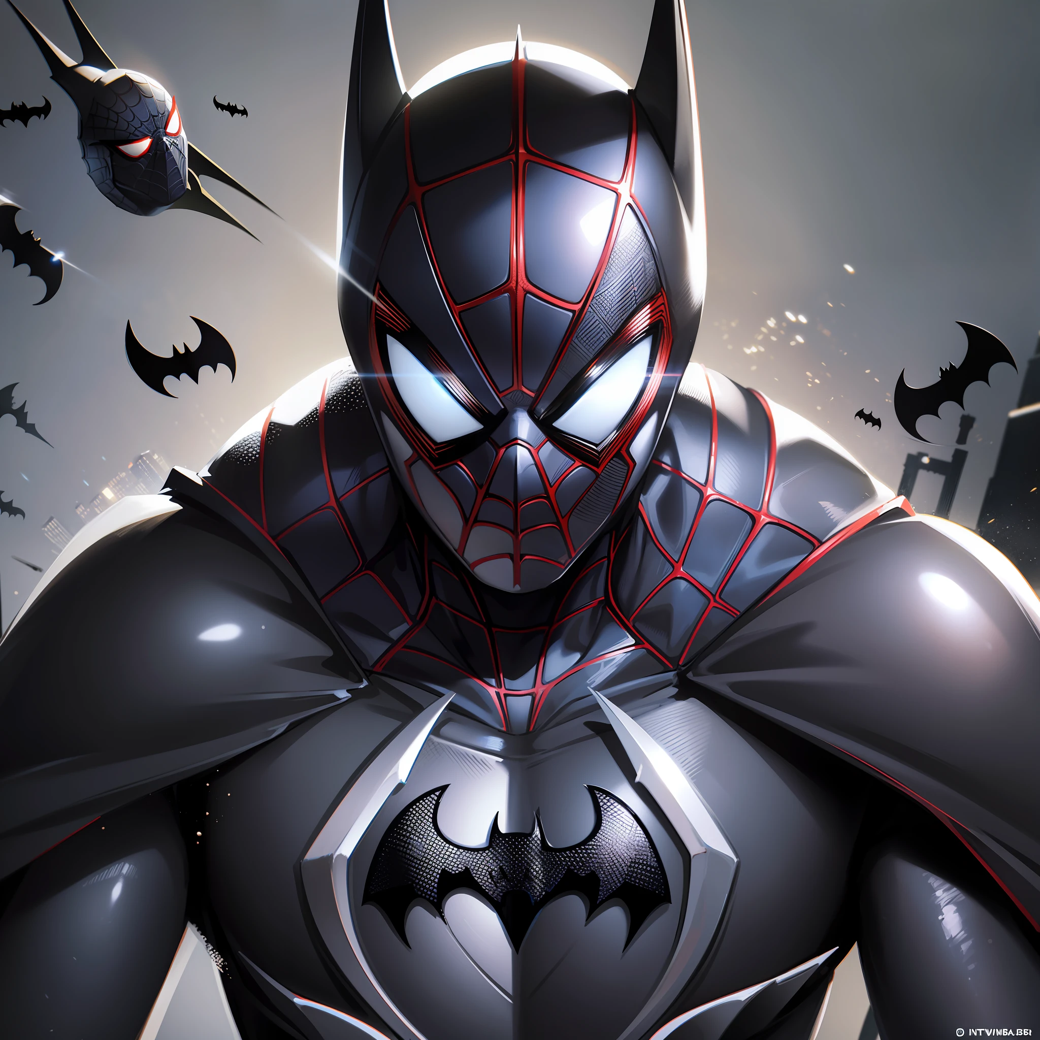 Spider-man, Black) | (Prompt B: Batman armor, Black) --auto --s2