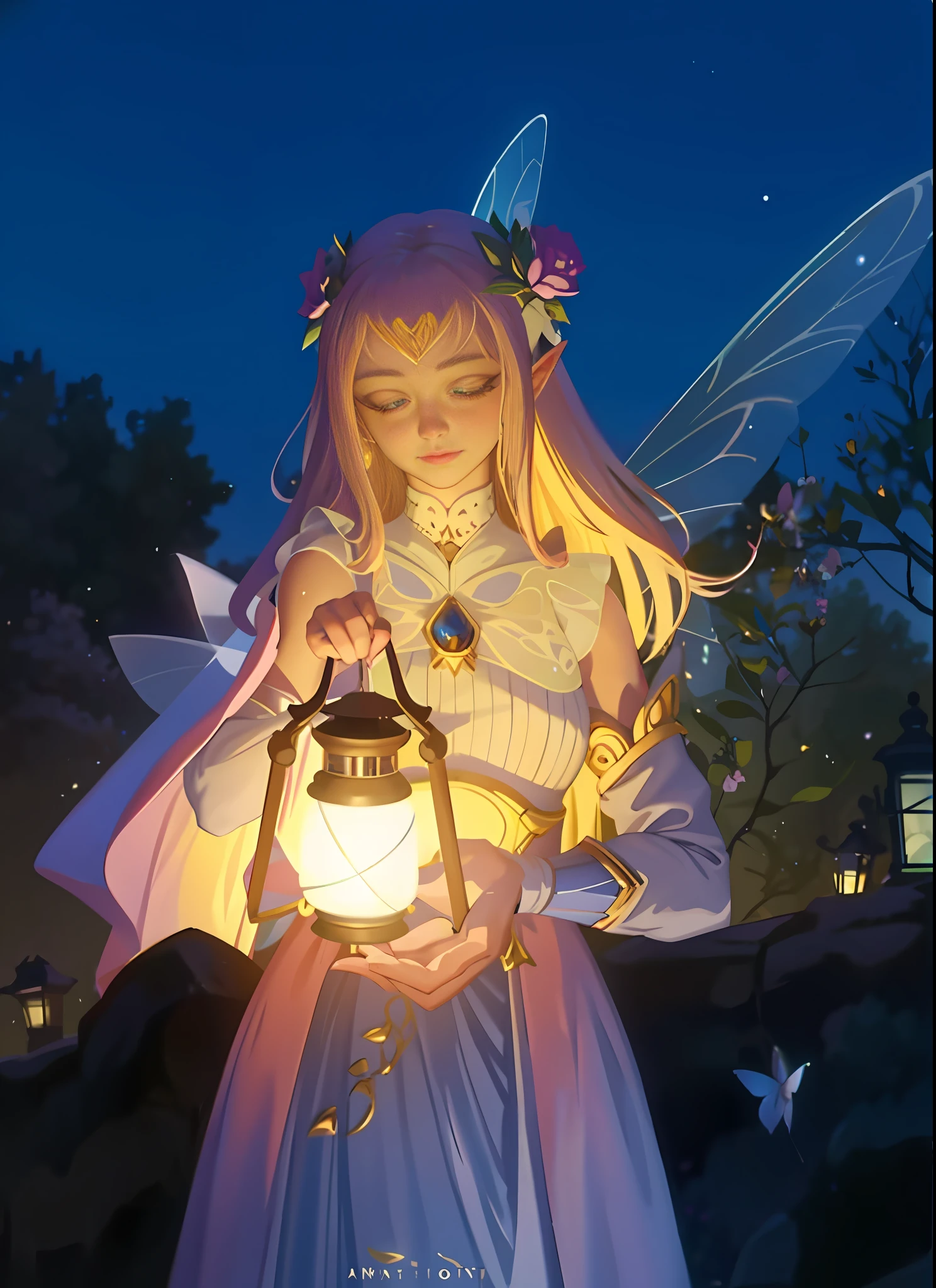 a close up of a person holding a lantern with a fairy on it, fairy aesthetics, fey magical lighting, big white glowing wings, fairycore, holding a lantern, faerie, fantasy gorgeous lighting, glowing with magic, astral fairy, girl under lantern, margot robbie as a fairy, fantasy photoshoot, portrait of a fairy, soft butterfly lighting