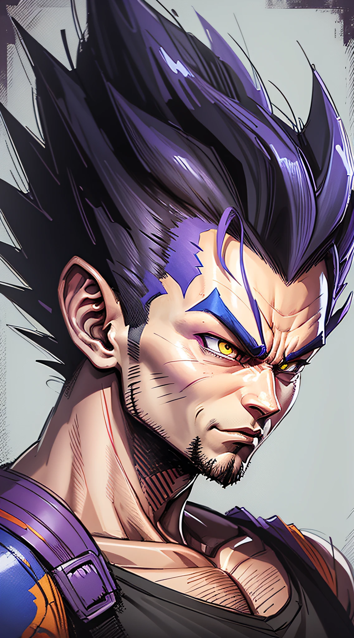 Dragon Ball Vegeta mixed with deadpool consists of - Art - O - Dragon, hand drawn, pencil ink, Vegeta, with Vegeta hair, Prince Vegeta, Dragon Ball Art Style, Wild Spike Black Saiyan Hair, Akira Toriyama style, Dragon Ball concept art, Dragon Ball style, HD artwork, character Dragon Ball, Dragon Ball Z style --auto --s2
