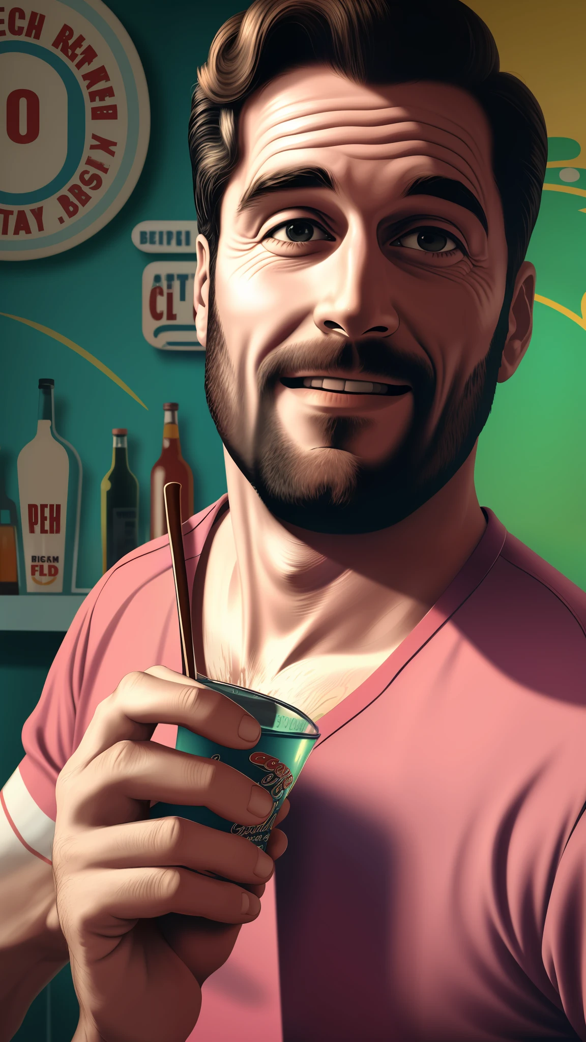 Typical 60's bar background with realistic retro quality