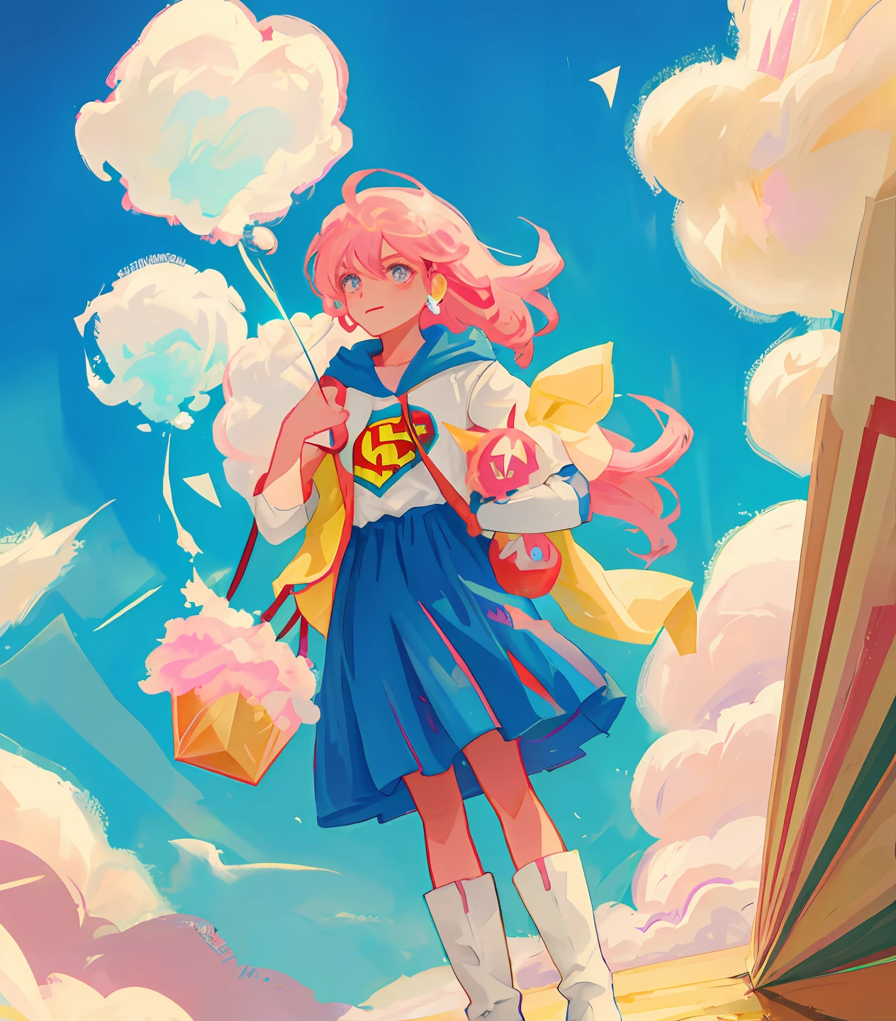 Superhero who carries a cotton candy in one hand has the power of super speed since sugar gives him a lot of energy