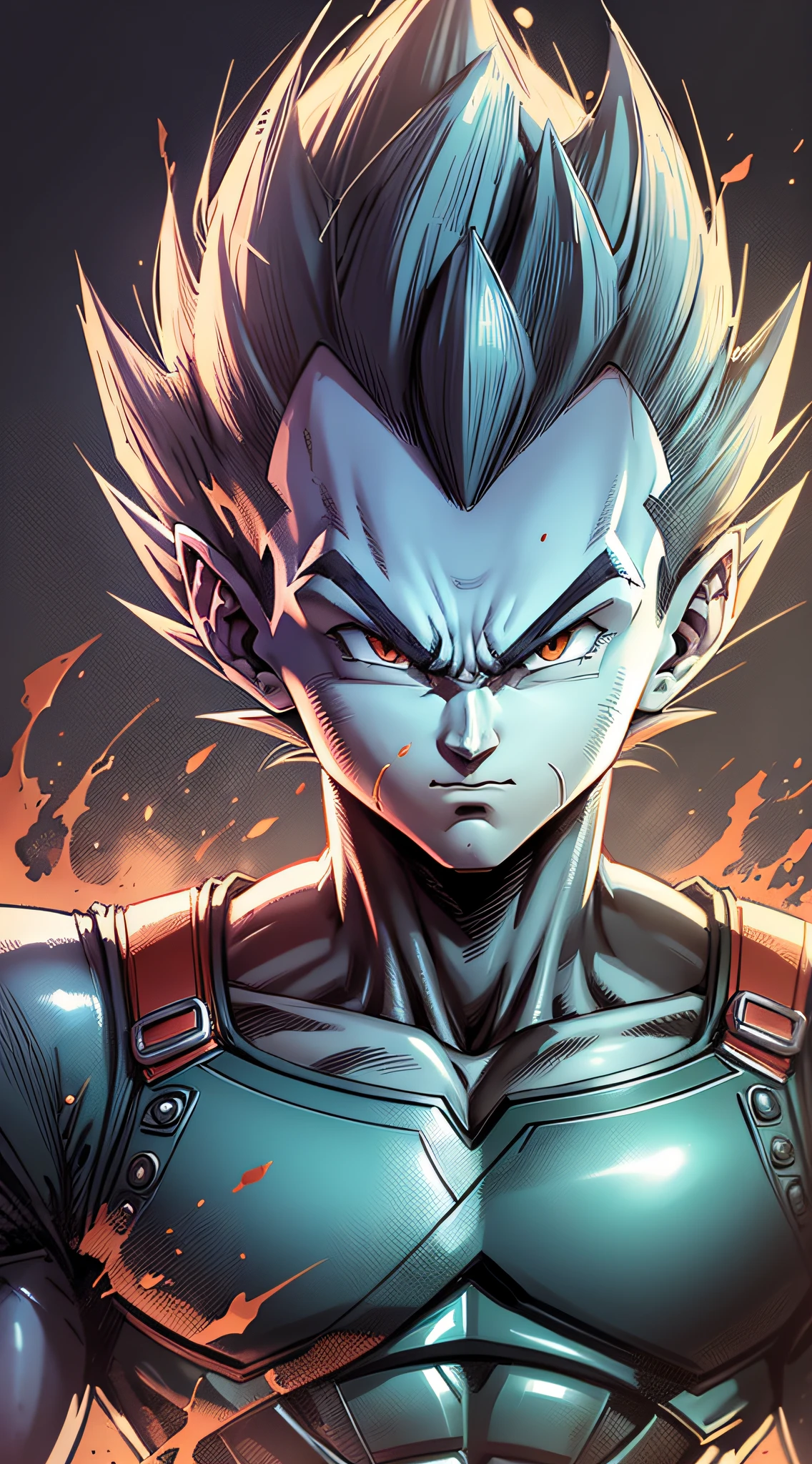 Dragon Ball Vegeta with deadpool suit consists of - Art - O - Dragon, hand drawn, pencil ink, Vegeta, with Vegeta hair, Prince Vegeta, Dragon Ball Art Style, Wild Spike Black Saiyan Hair, Akira Toriyama style, Dragon Ball concept art, Dragon Ball style, HD artwork, character Dragon Ball, Dragon Ball Z style --auto --s2