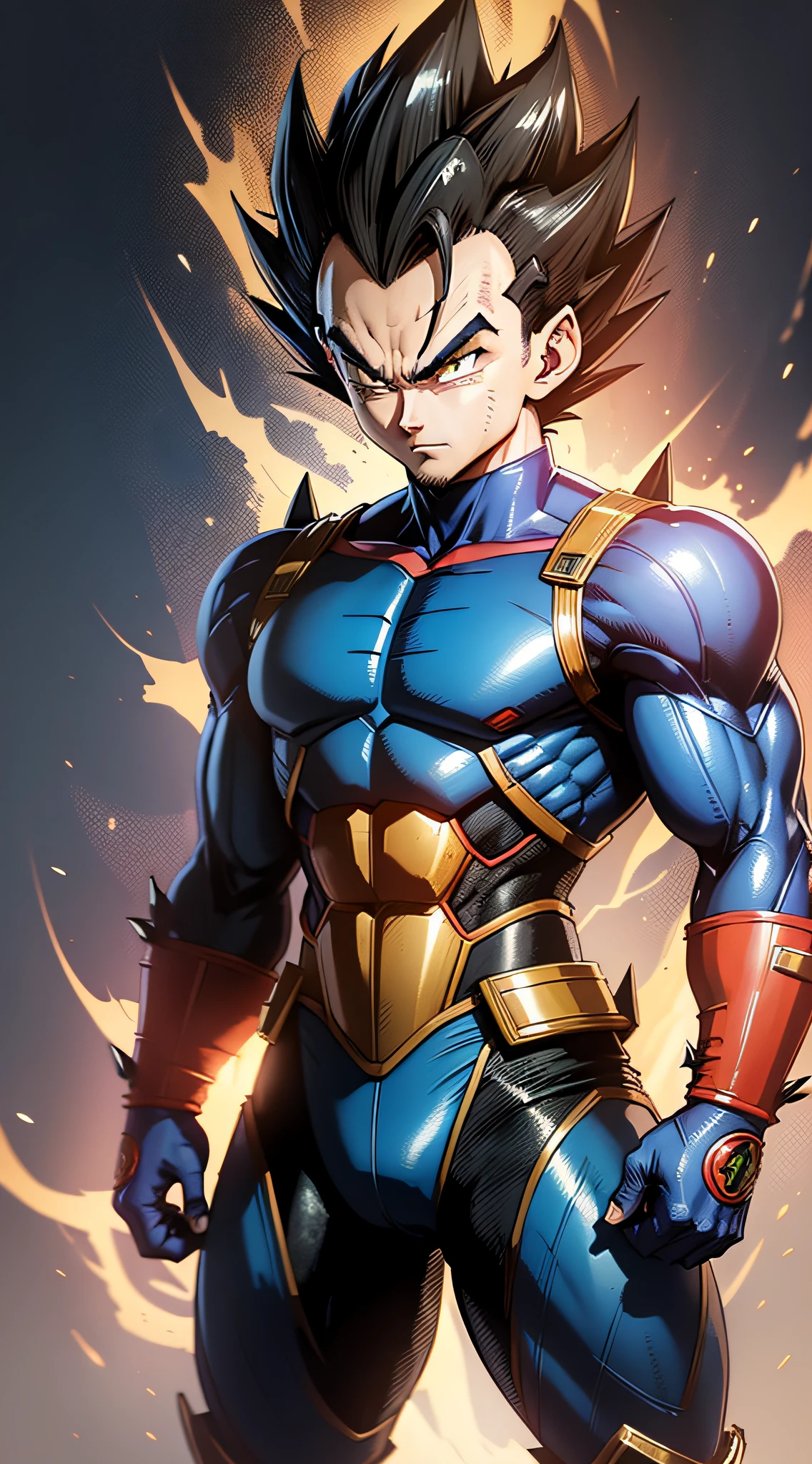 Dragon Ball Vegeta with deadpool suit consists of - Art - O - Dragon, hand drawn, pencil ink, Vegeta, with Vegeta hair, Prince Vegeta, Dragon Ball Art Style, Wild Spike Black Saiyan Hair, Akira Toriyama style, Dragon Ball concept art, Dragon Ball style, HD artwork, character Dragon Ball, Dragon Ball Z style --auto --s2