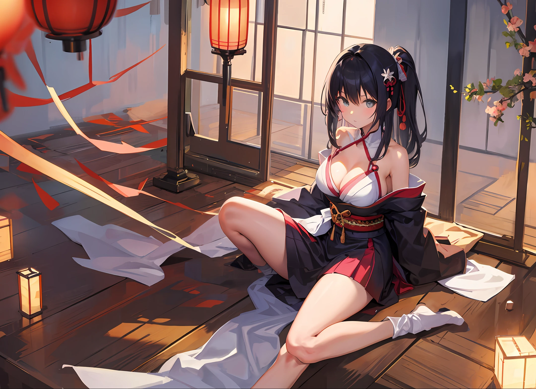 Japanese sexy,anime style,piqueno breasts,sitting with open leg