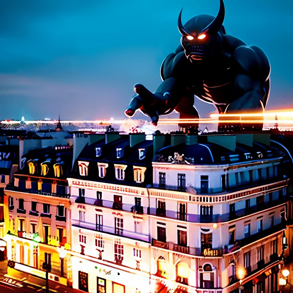 A 2000-meter monster appears in the streets of Paris