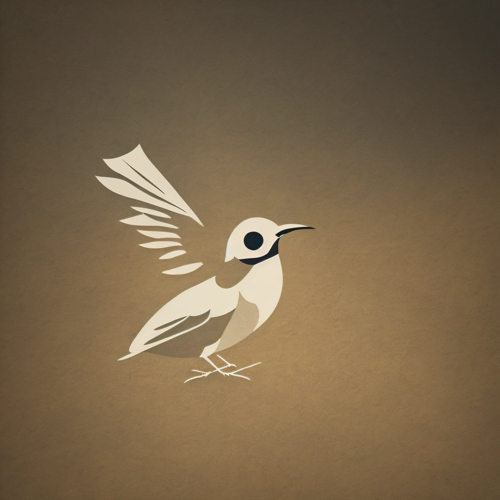 there is a bird with a black eye and a white tail, surrealistic bird, a surrealistic bird, style of titmouse animation, minimalist wallpaper, simple stylized, minimalist stylized cover art, minimal art, minimalist illustration, minimalistic illustration, standing bird, bird, anthropomorphic bird, vector behance hd jesper ejsing, concept illustration