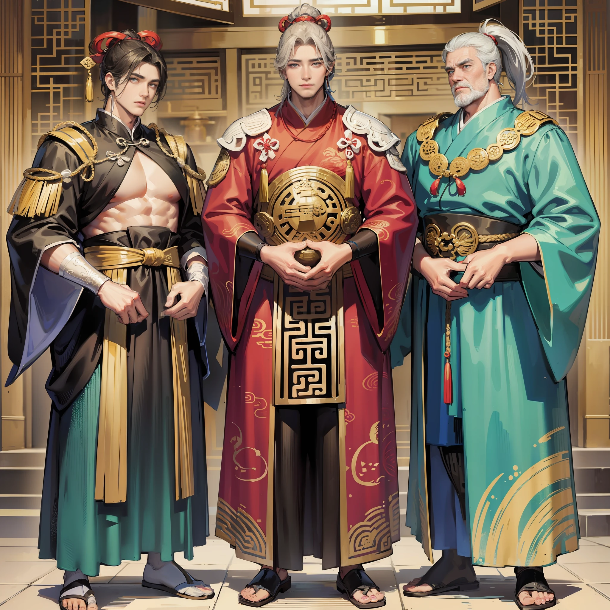 (Three men men) Two emperor men and a big man, ancient China, very powerful