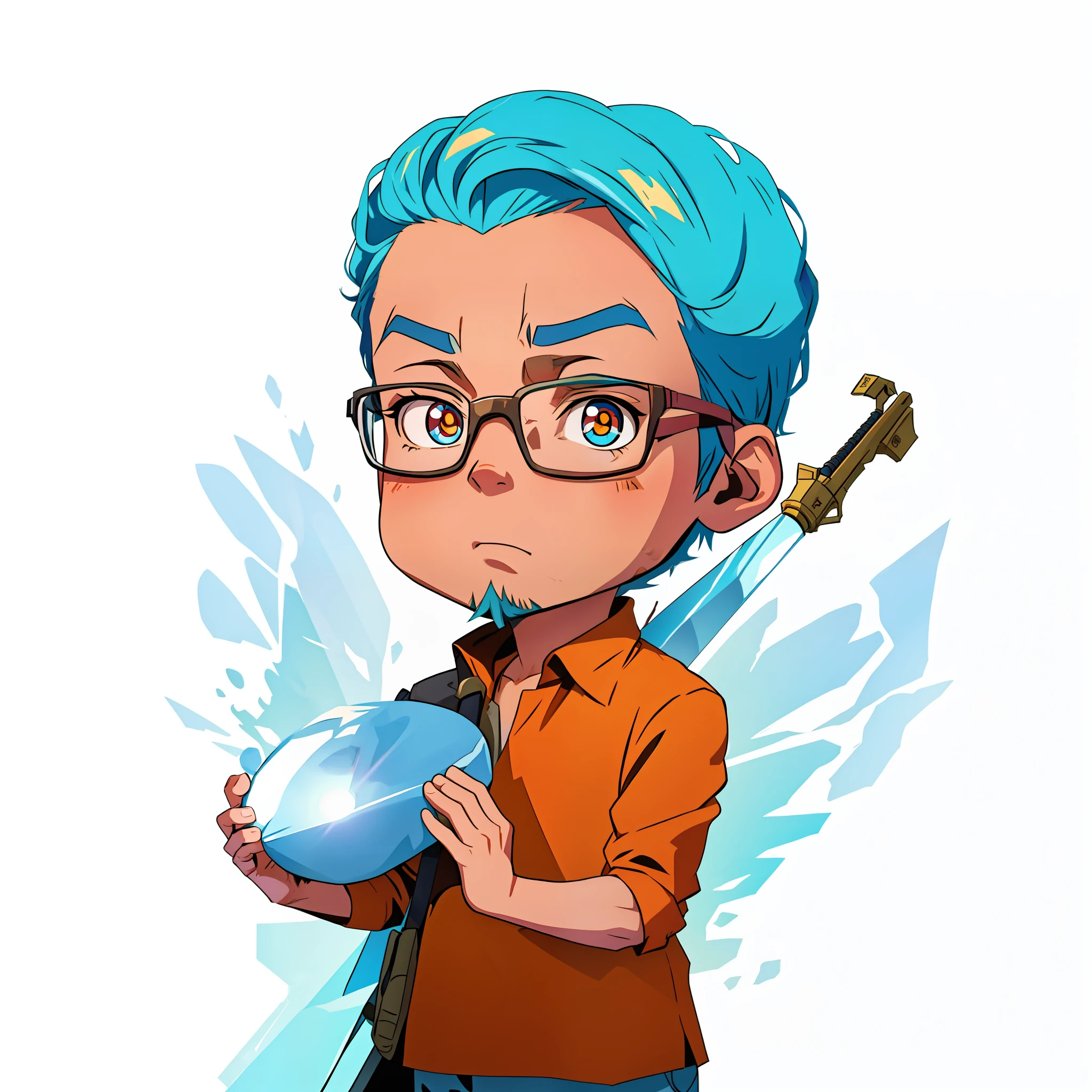 cartoon of a man holding a gun and a stone, harry volk style clip art, Cory Loftis style, cartoon style, character portrait of me, holding rifle, EDD, man is carrying a rifle, Brandon Sanderson, nerd man character portrait, official character illustration, Markiplier with a knife, full body character portrait