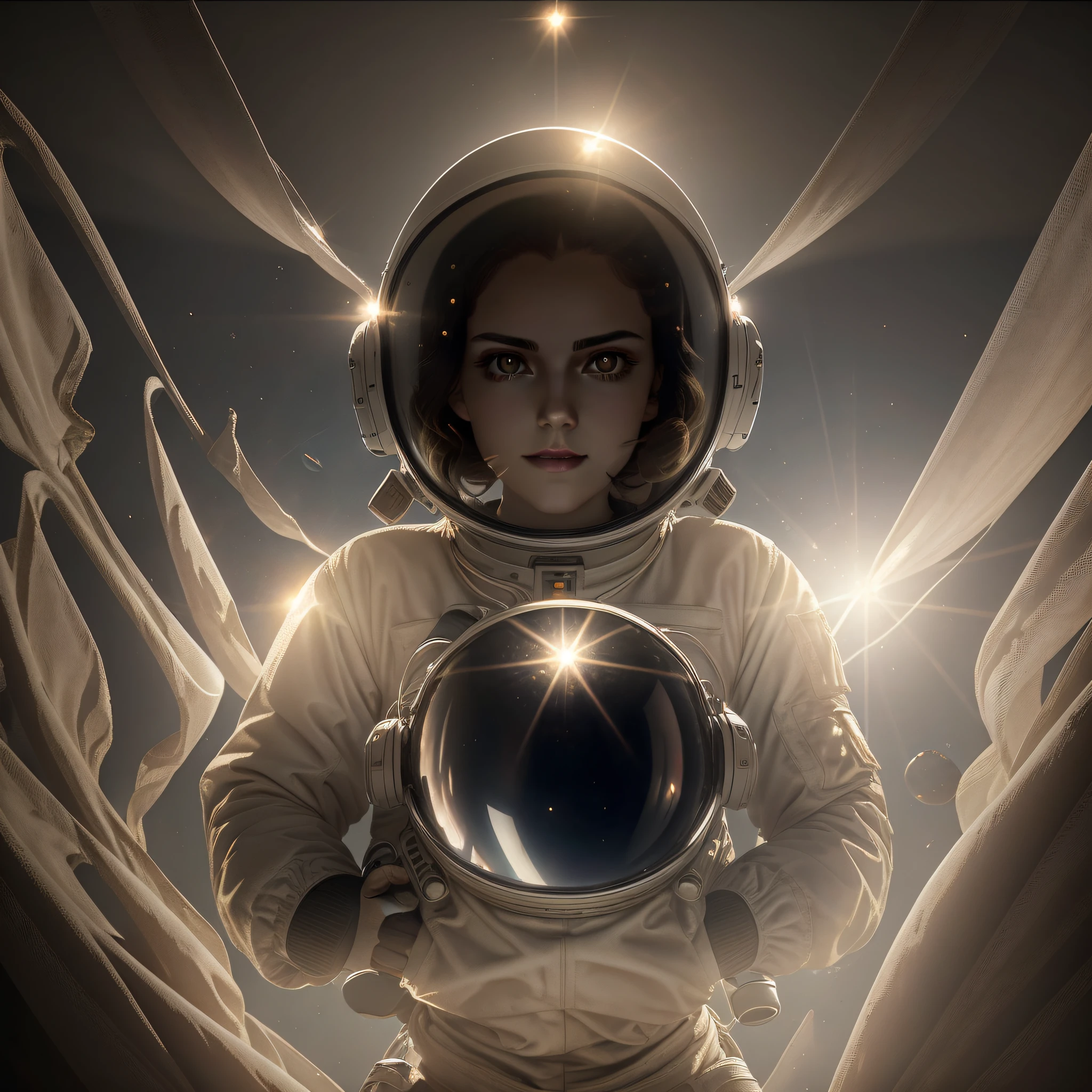 1girl,flat_breasts,cute,beautiful detailed eyes,shiny hair,visible through hair,hairs between eyes, CCCPposter, sovietposter,red monochrome,soviet poster, soviet,communism,
Black_hair,red_eyes,vampire,age,poorbreast,Spacesuit:Orange_clothing_body:jumpsuit),white_gloves, white_space shoes, white_helmet, the CCCP red letters on the top of helmet, weightlessness, Side light, reflection, The person in the spacesuit is at the bottom left of the frame, The right hand is outstretched, the right hand gently touches the Salyut space station), Space station in the upper right corner of the screen, Reflected light from the sun, Silver metal,red flag, brilliance,USSR style, diffuse reflection, Metallic texture, The vista is a blue Earth,mecha style,the sea of star,high tone, magnificent