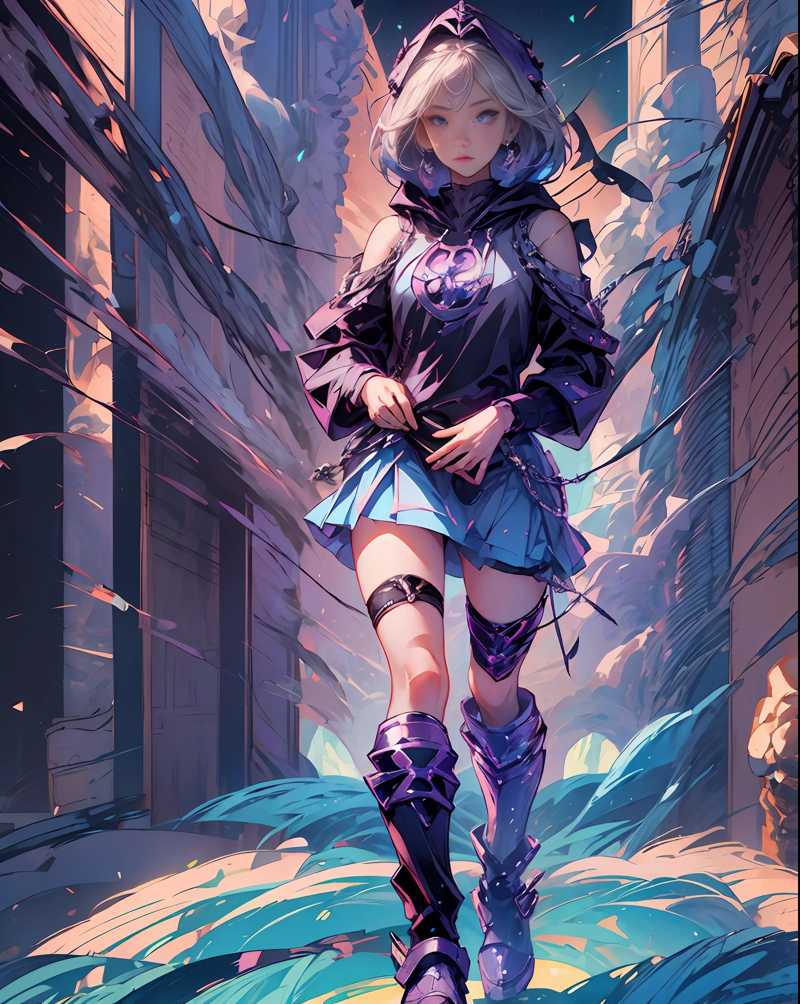 1 girl, masterpiece, best quality, anime, corrected, unblurred, undeformed, corrected body parts, corrected face, short shoulder length hair, blond hair, attractive eyes, (black fancy hoodie), extremely detailed, full body, in a town, holding a book, lens flare, by studio ghibli, SFW. --auto --s2